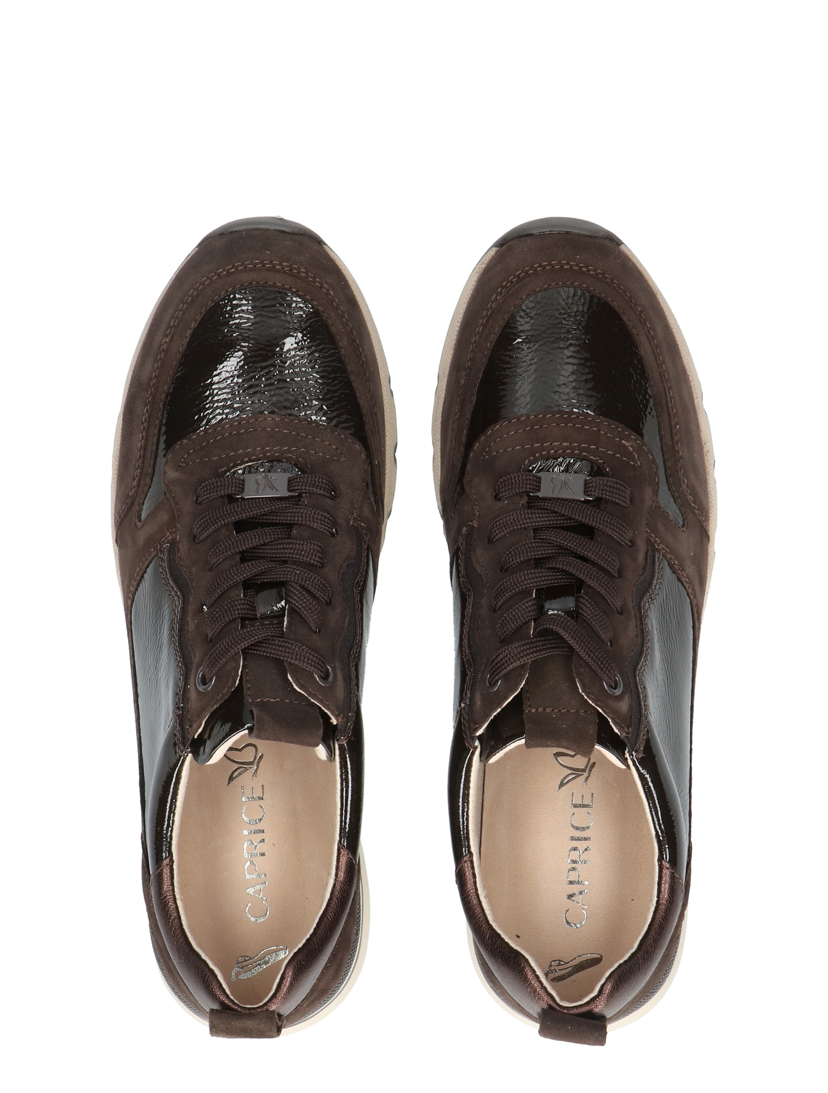 bruin, laconische, sneaker, lederen, zachte zool