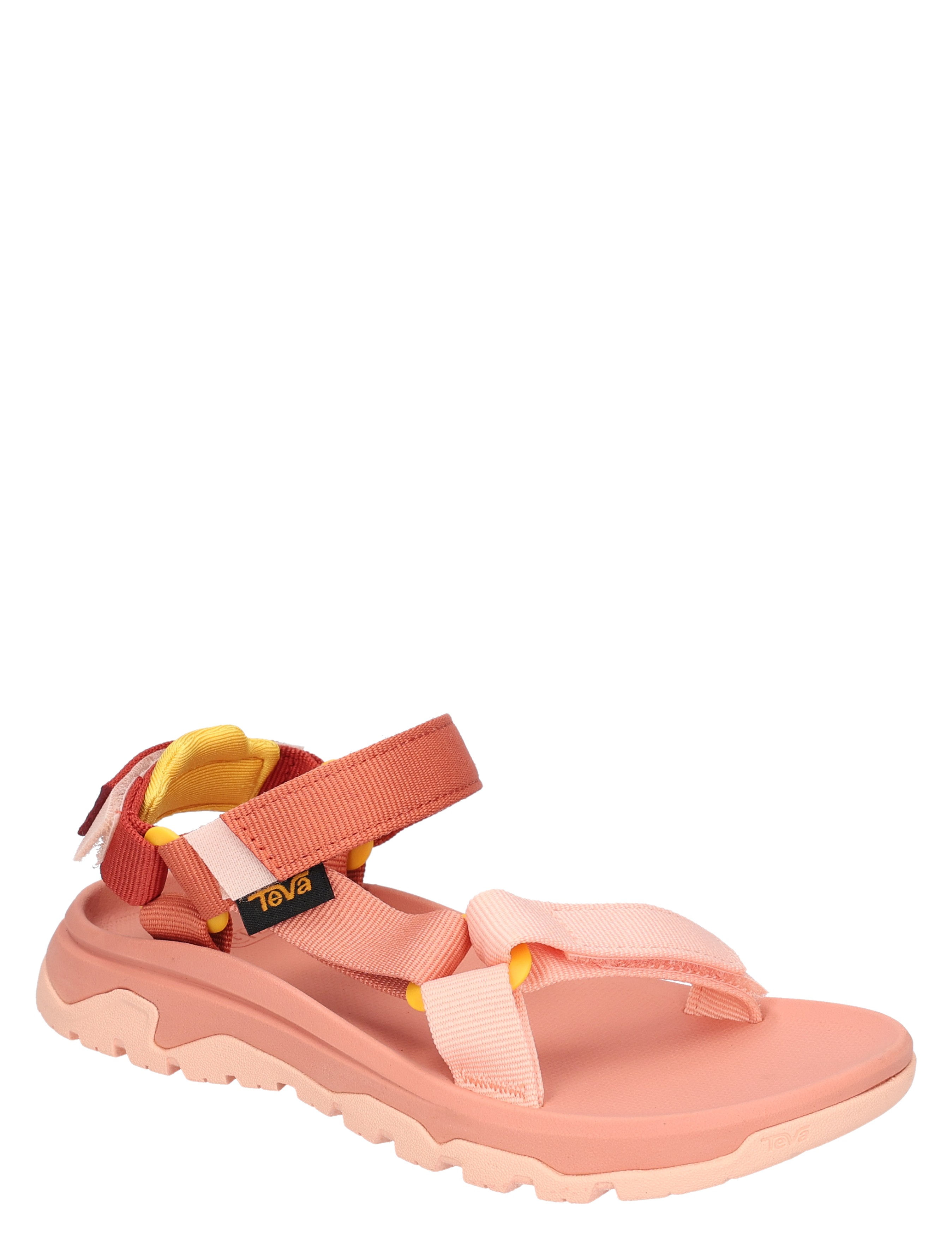 sandalen, sandalen met bandjes, peachkleur, geometrische bandjes, sportieve zool