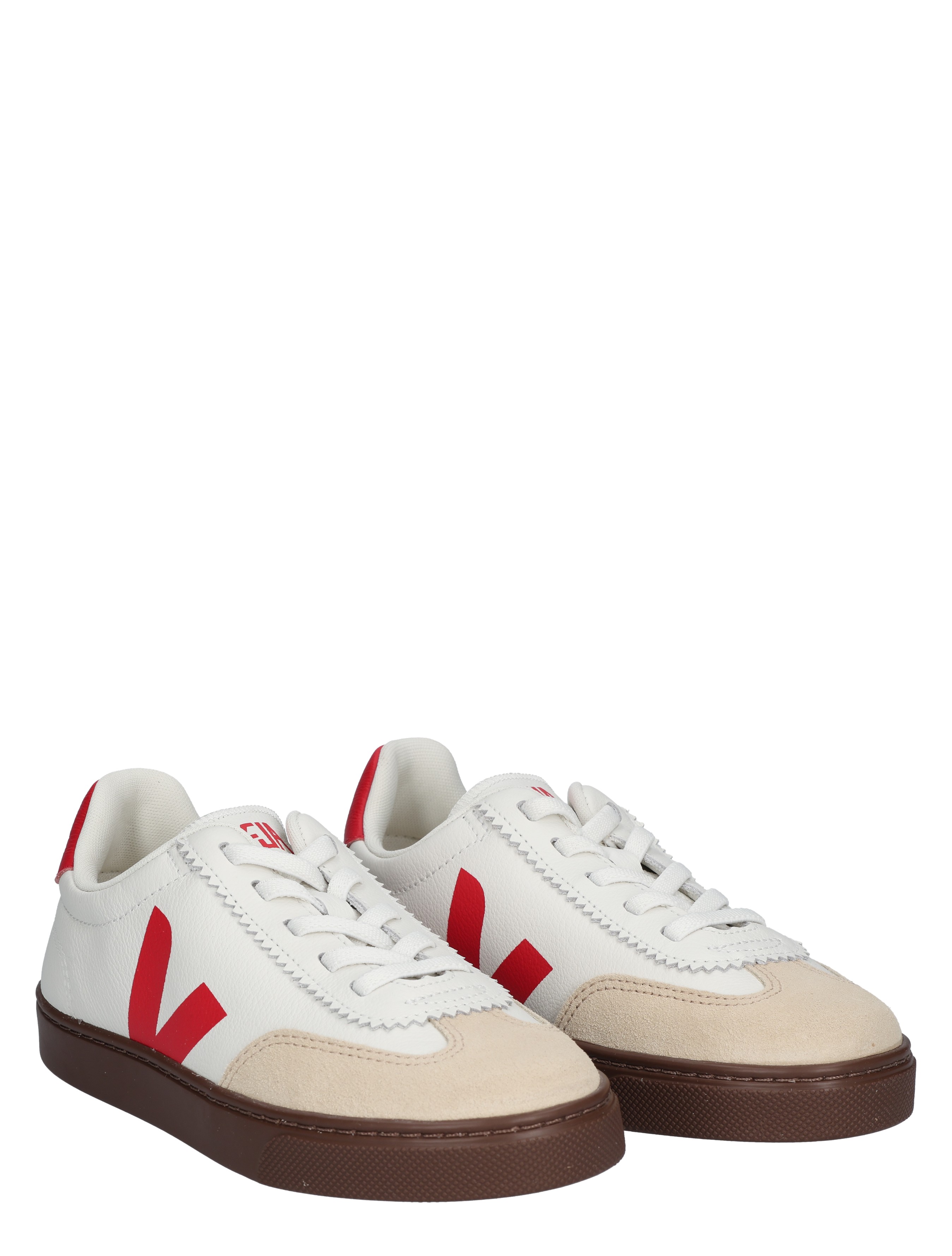 Veja - Small Volley Kids Leather SI2021012C White Pekin Bark - Meisjes - Lage Sneakers - Sneakers - 48211_84_5