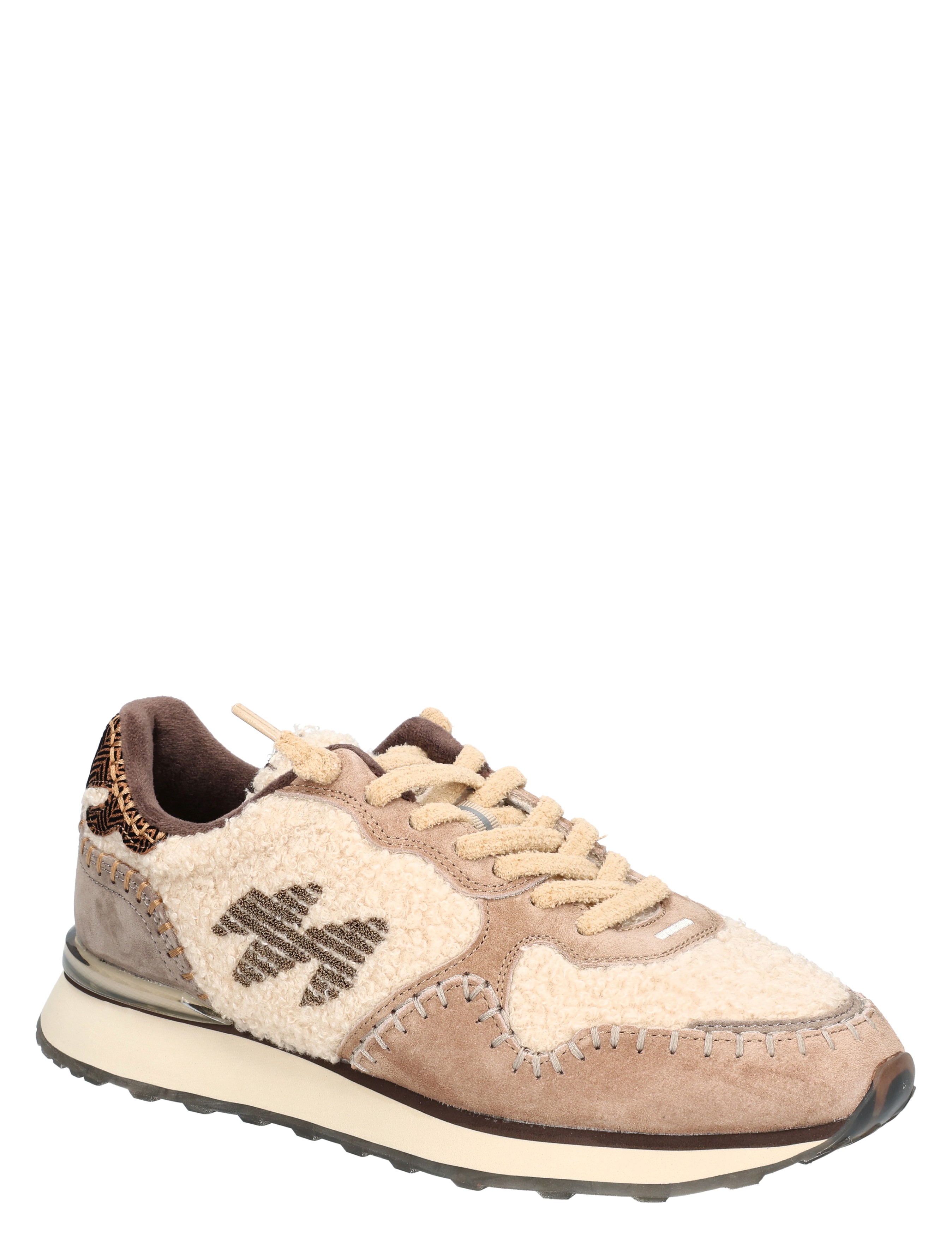 sneaker, lopen, luxe, suede, patchwork