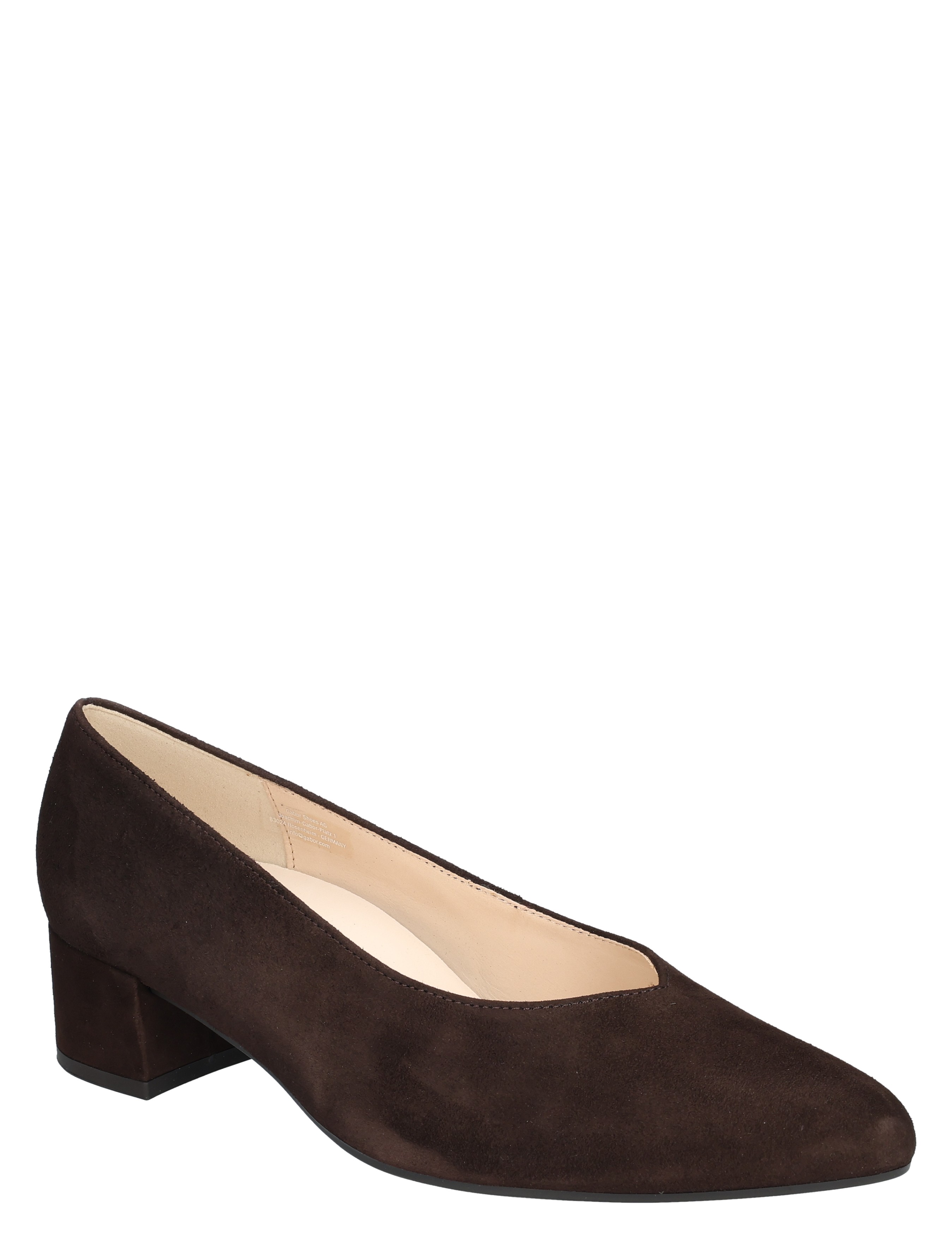 pumps, suede, brown, block-heel, closed-toe