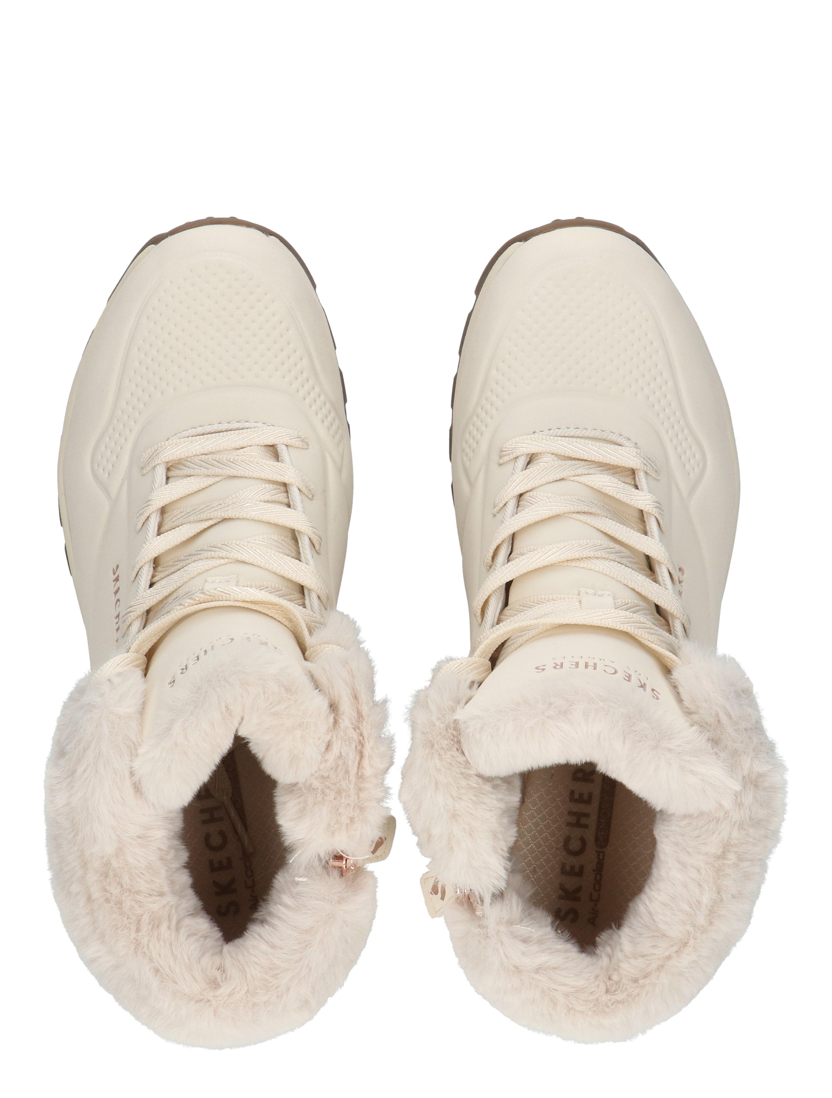 sneakers, beige, fur-lined, lace-up, ankle-high