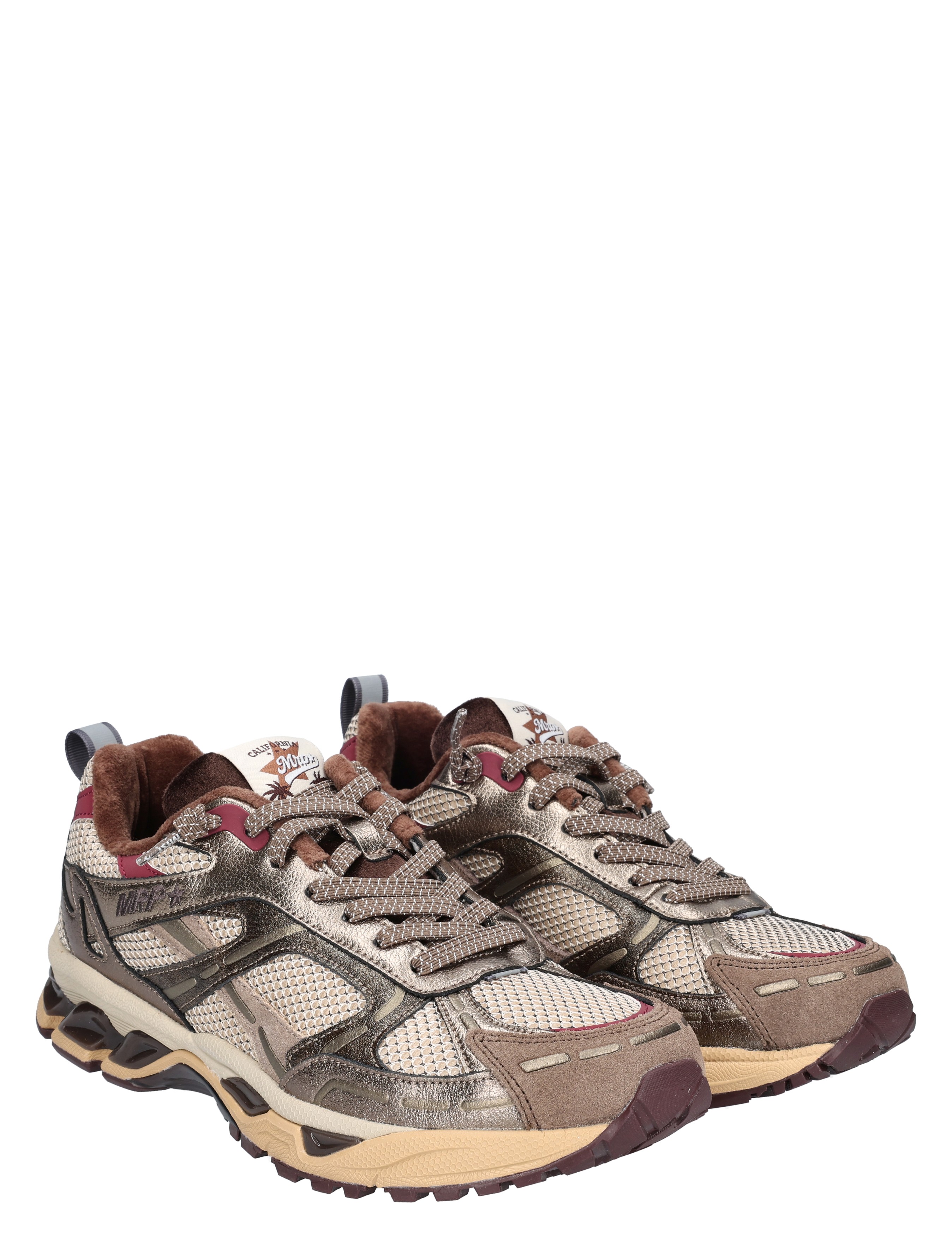 wandelschoenen, draagbaar, sneakers, mesh, bruine/gouden tinten