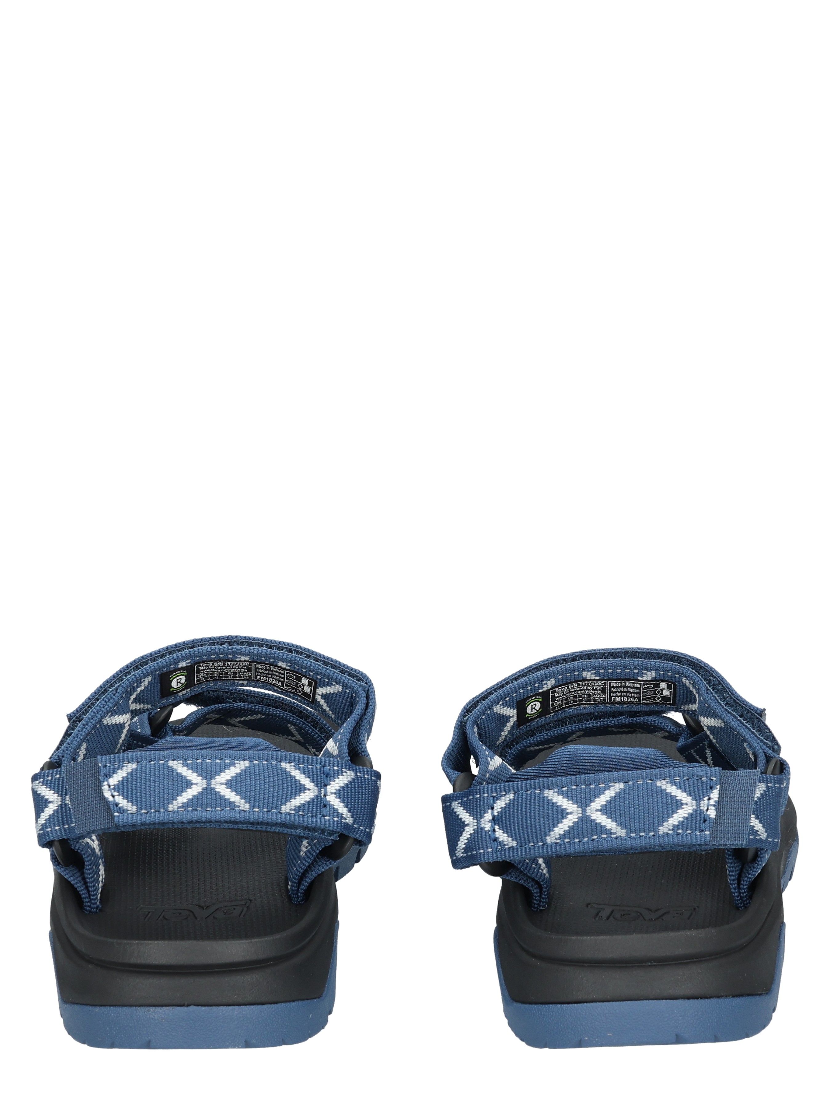 sandalen, hoge zool, blauw, riemband, comfortzool