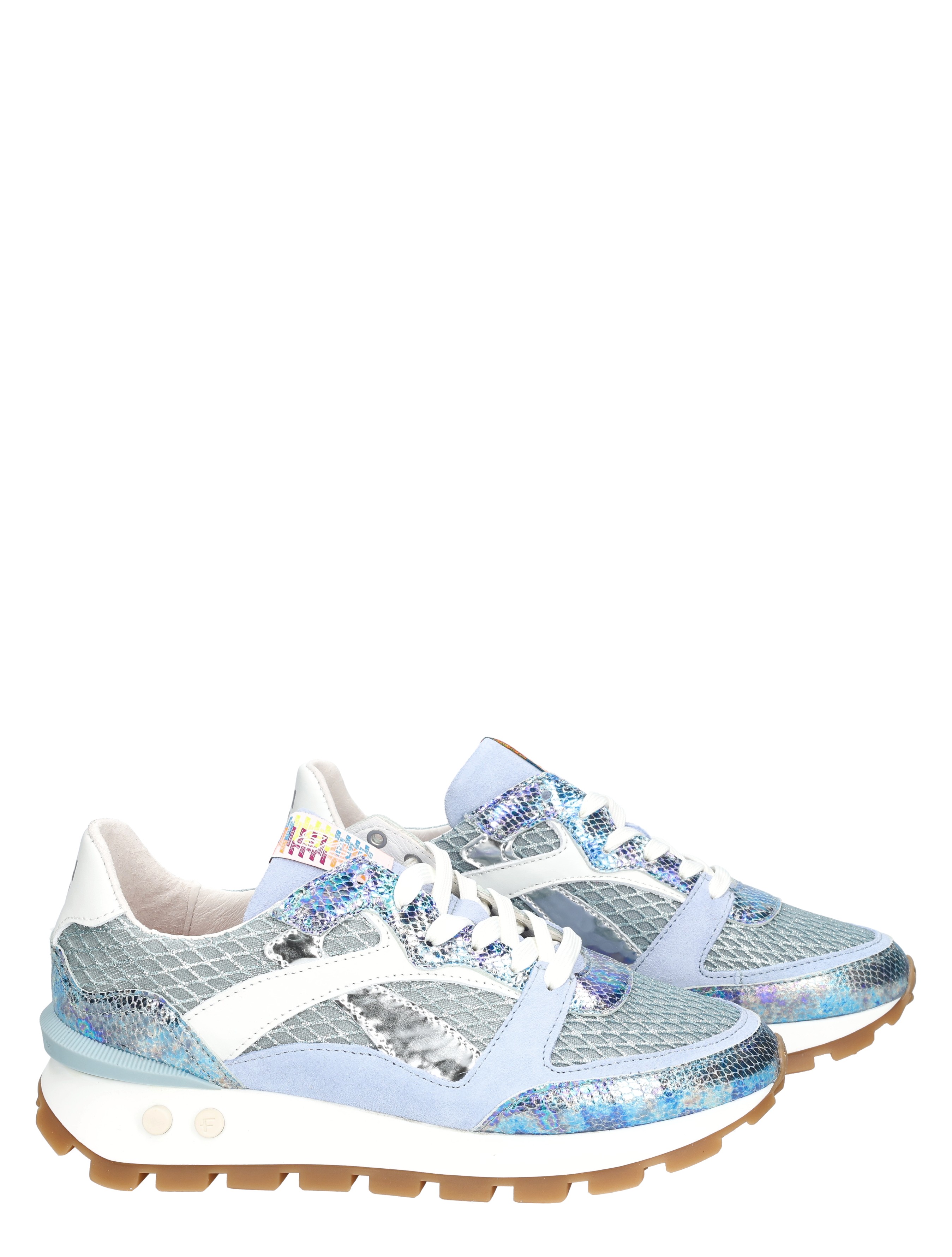 sneakers, gympen, mesh, glitter, lichteblauw