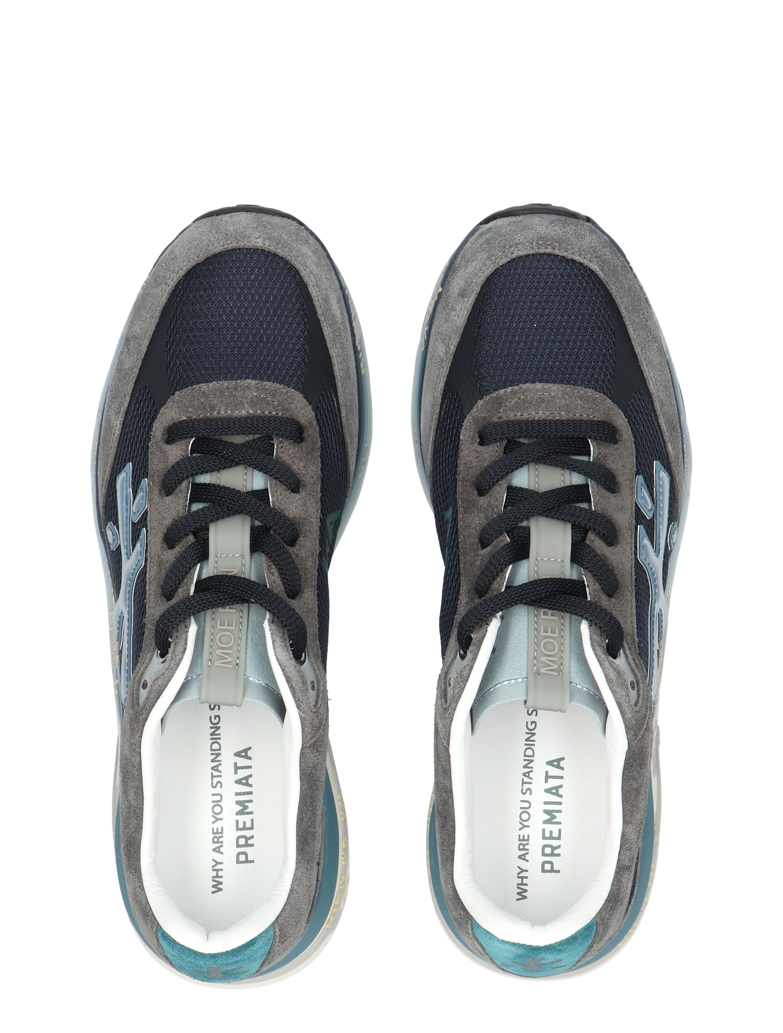 Premiata - Moerun Men 7772 Blue Grey - Heren - Lage Sneakers - Sneakers - 48846_39_7