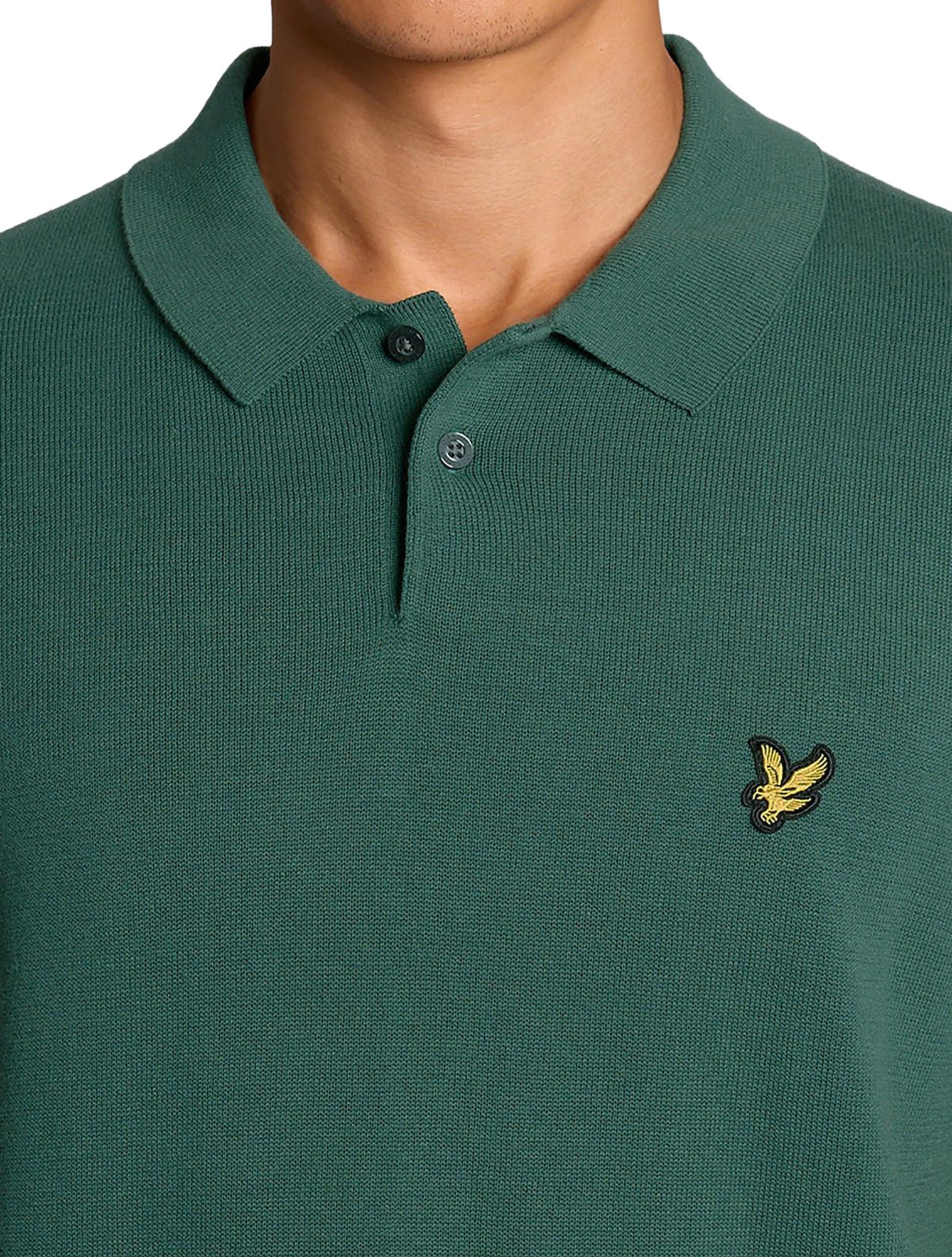 Lyle and Scott - Short Sleeve Knitted Polo Everglade - Heren - T-Shirts & Polos - 49954_66_4