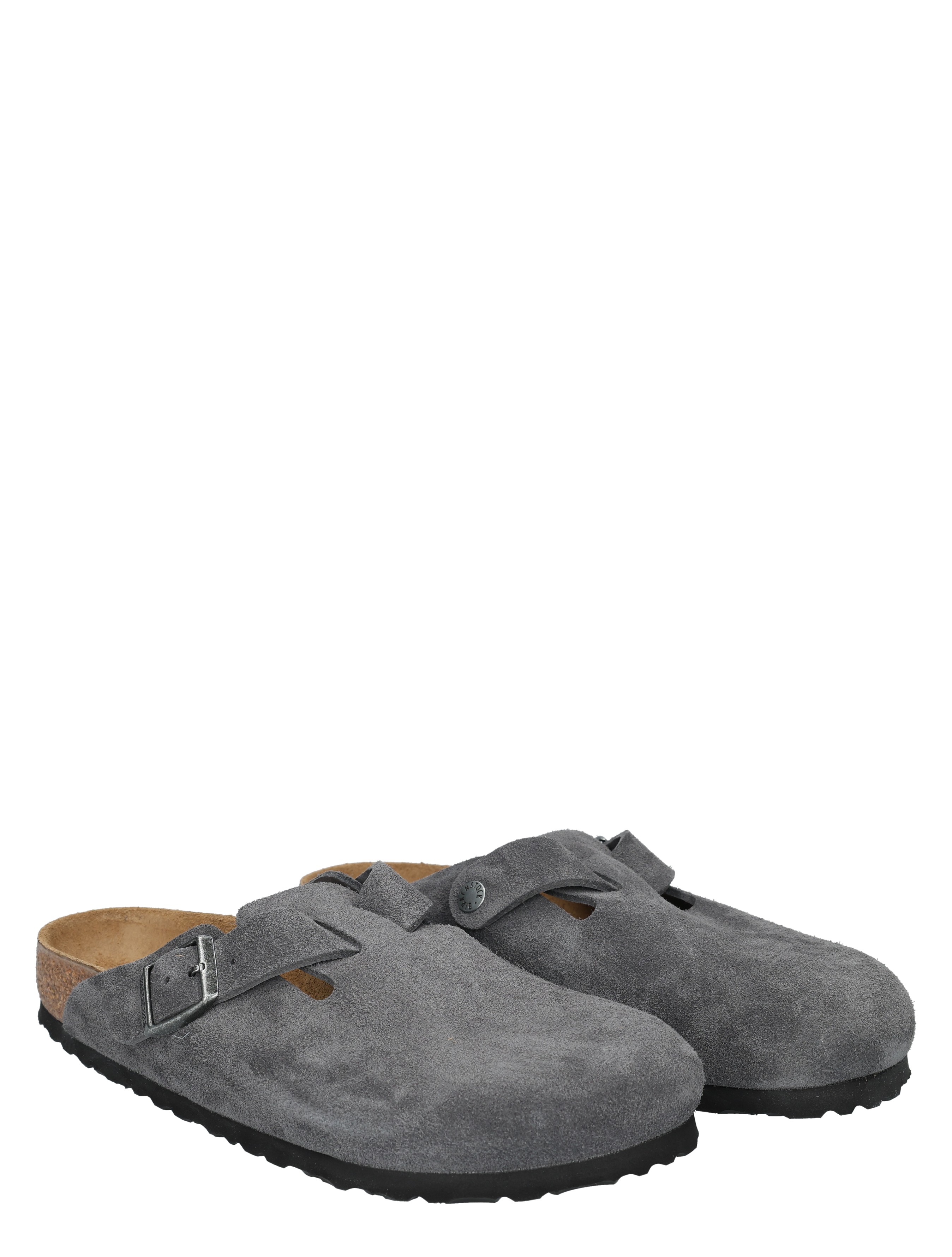 Birkenstock - Boston 1031678 Suede Charcoal - Heren - Muiltjes - 49876_99_5