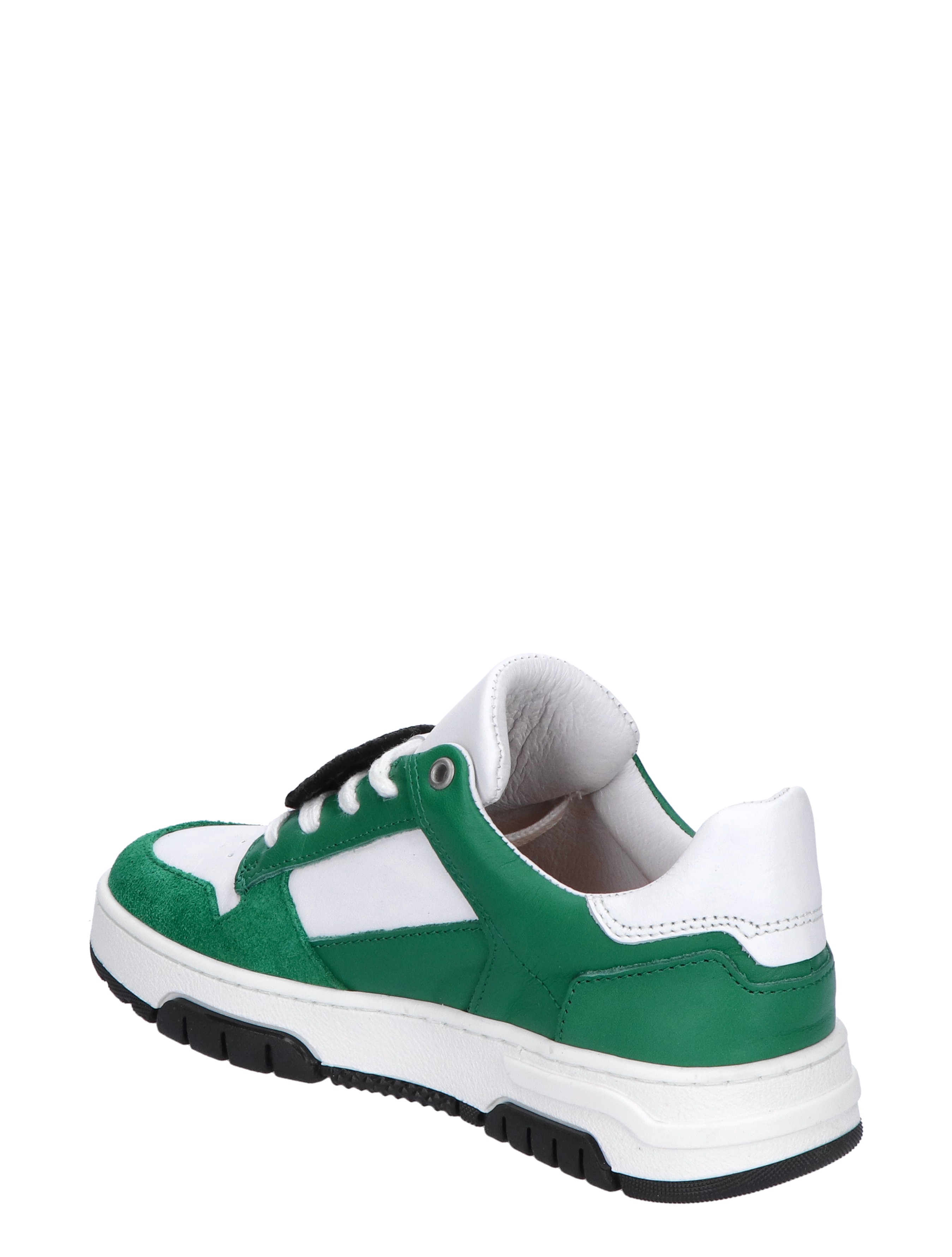 Basket Court Junior White Leather Green