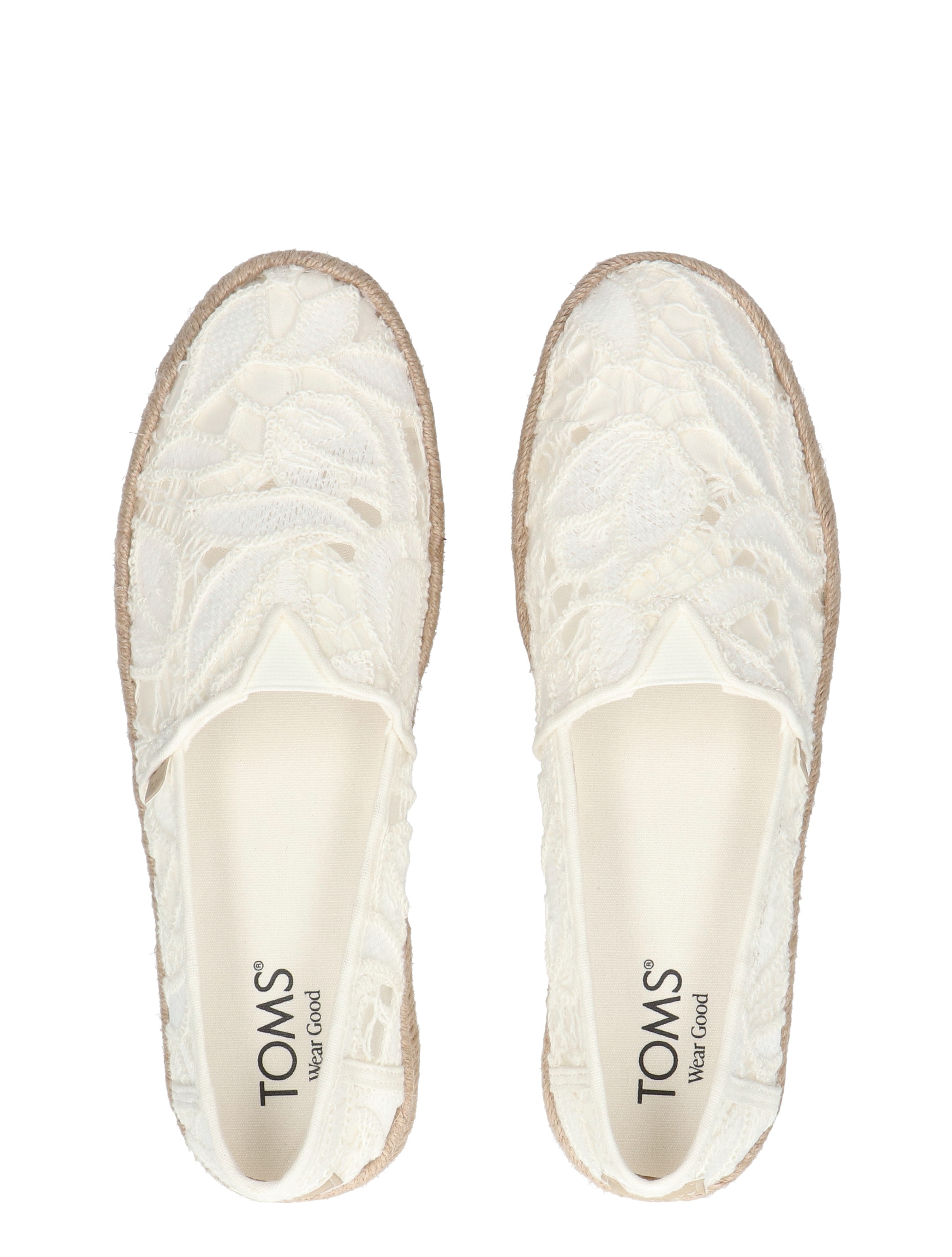 espadrilles, lace, crème, espadrille, slip-on