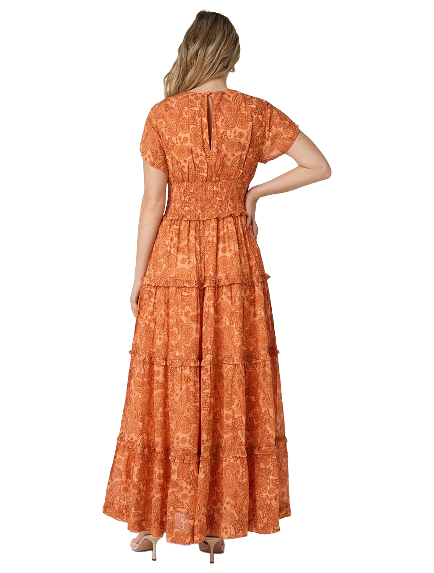 Ibana - Daryn Paisley Naranja - Dames - Jurken - 49981_45_4