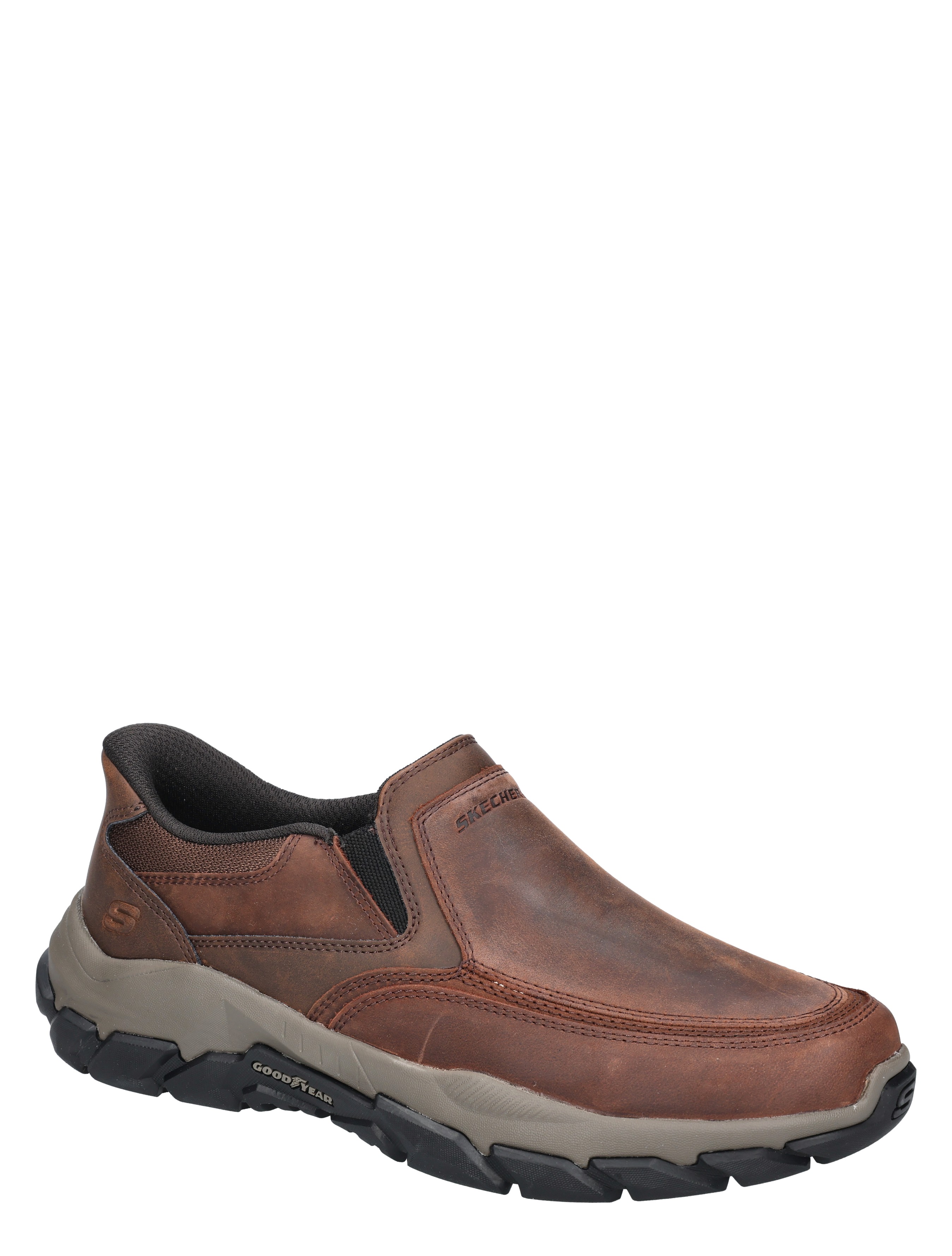 slip-on, bruin, leer, casual, sneaker