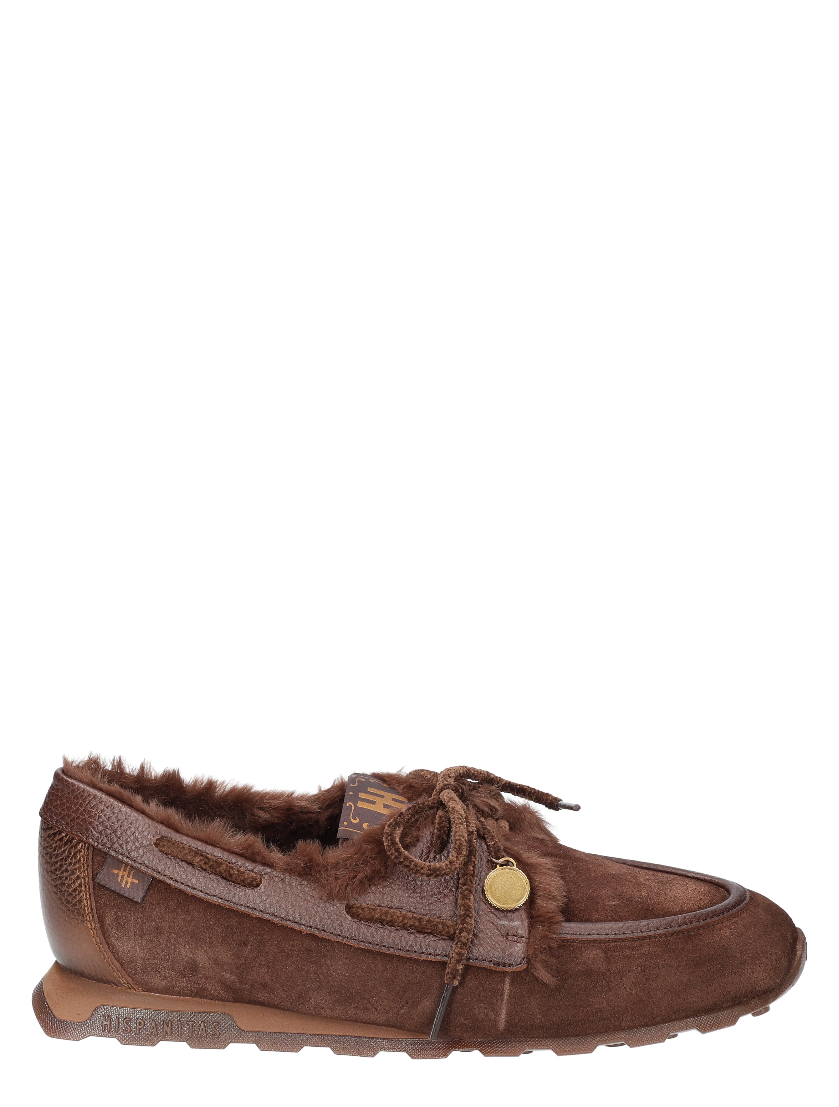 Hispanitas - PHI265189 Velour Espresso Bolmet Honey - Dames - Veterschoenen - Casual Veterschoenen - 52062_22_1