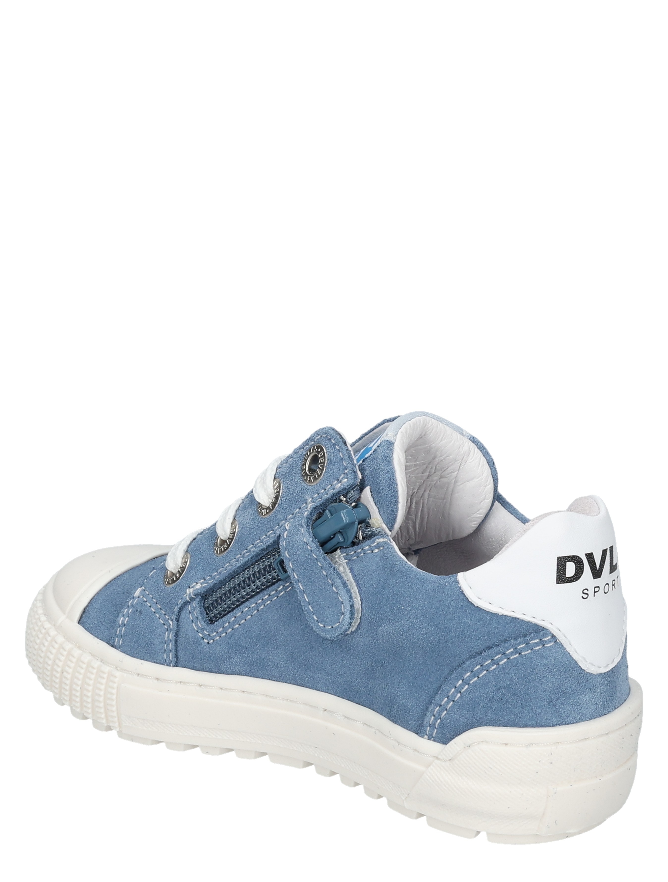 sneaker, blue suede, kinderschoen, witte zool, rits/ritssluiting