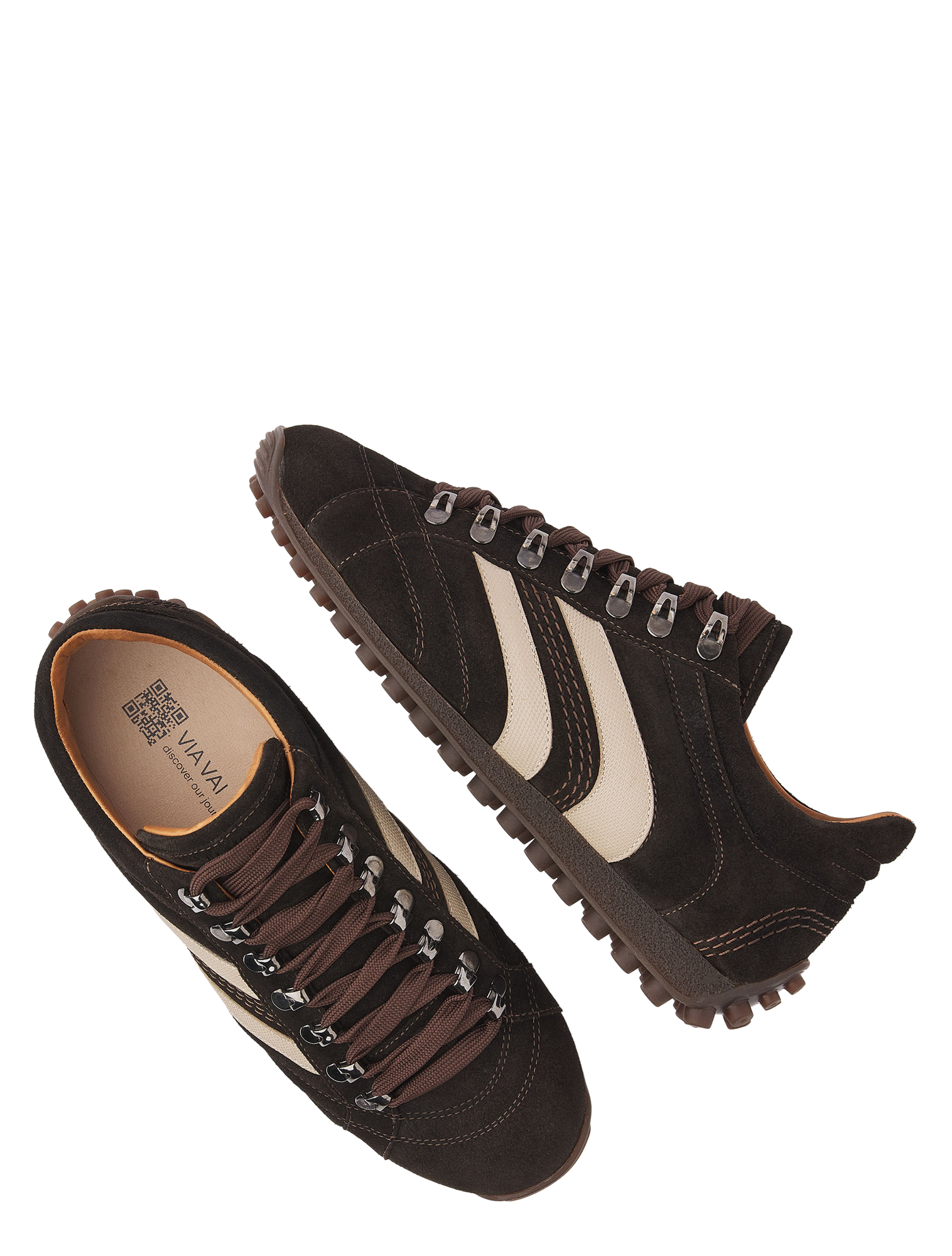wandelingsschoenen, hoge trek, donkerbruin, suede, rubberen zool