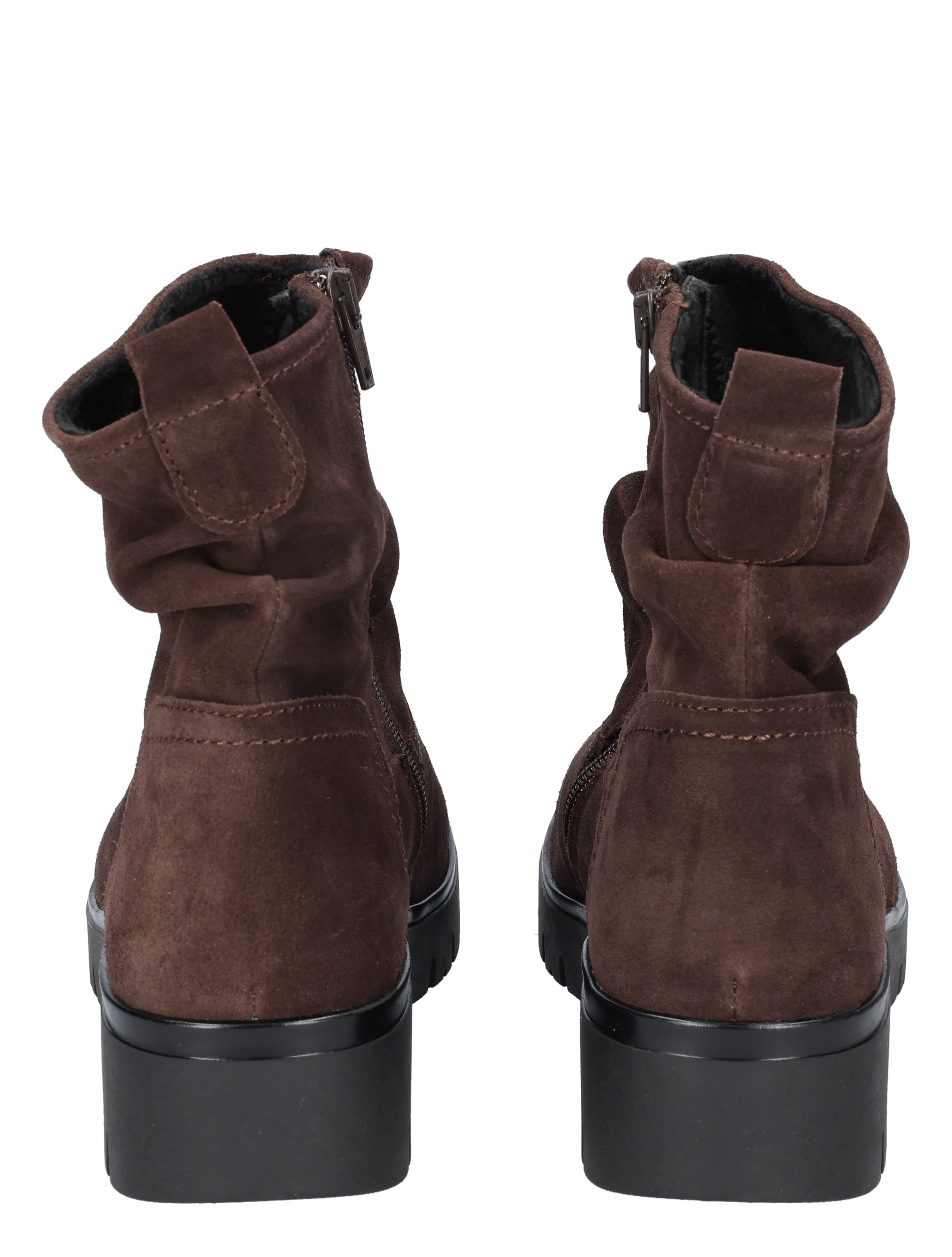 bruine enkelboots, suede, bruine kleur, zool met hak, zachte zool