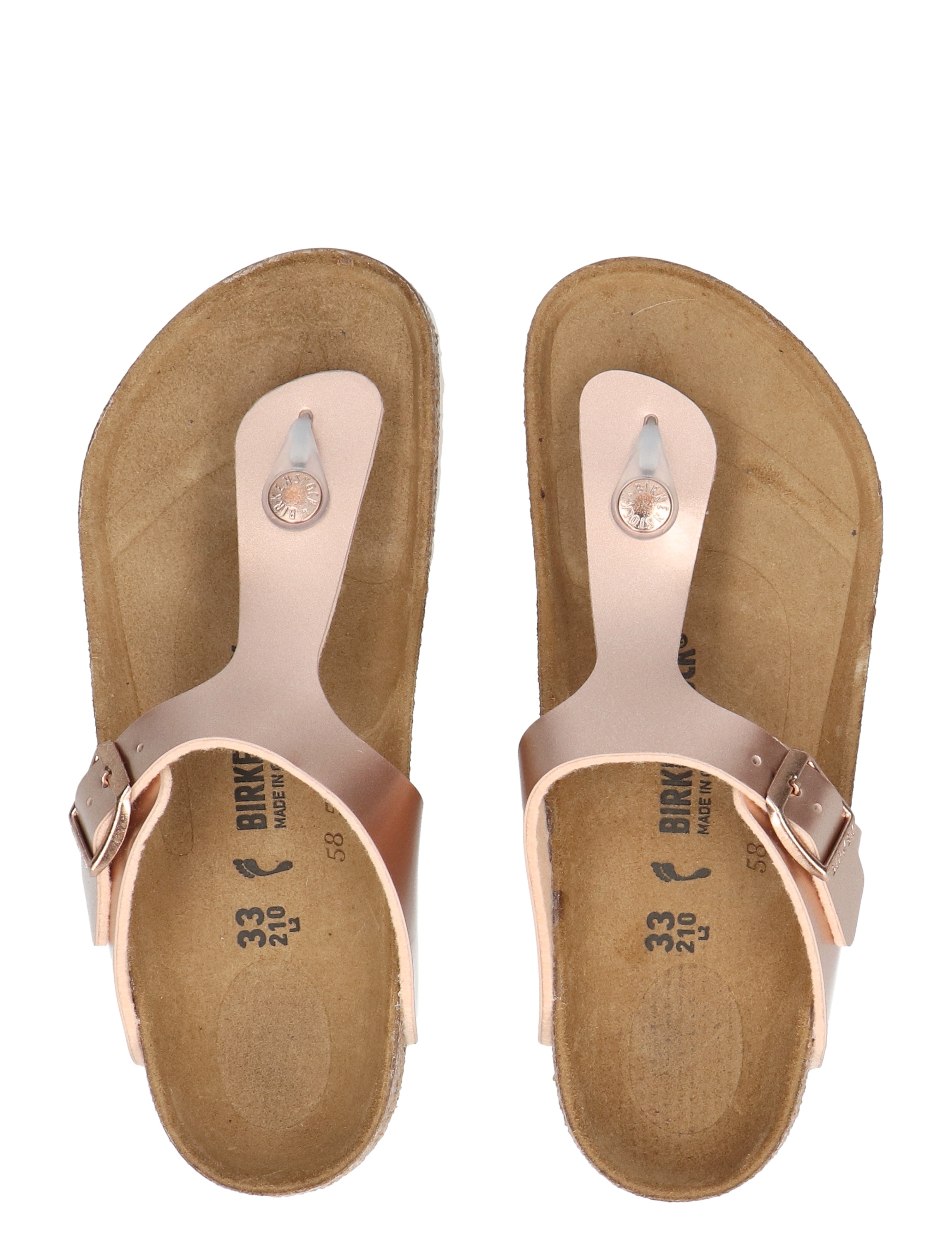 Birkenstock - Gizeh Kids Birko Flor Metallic Copper Narrow - Meisjes - Slippers - 50688_48_1