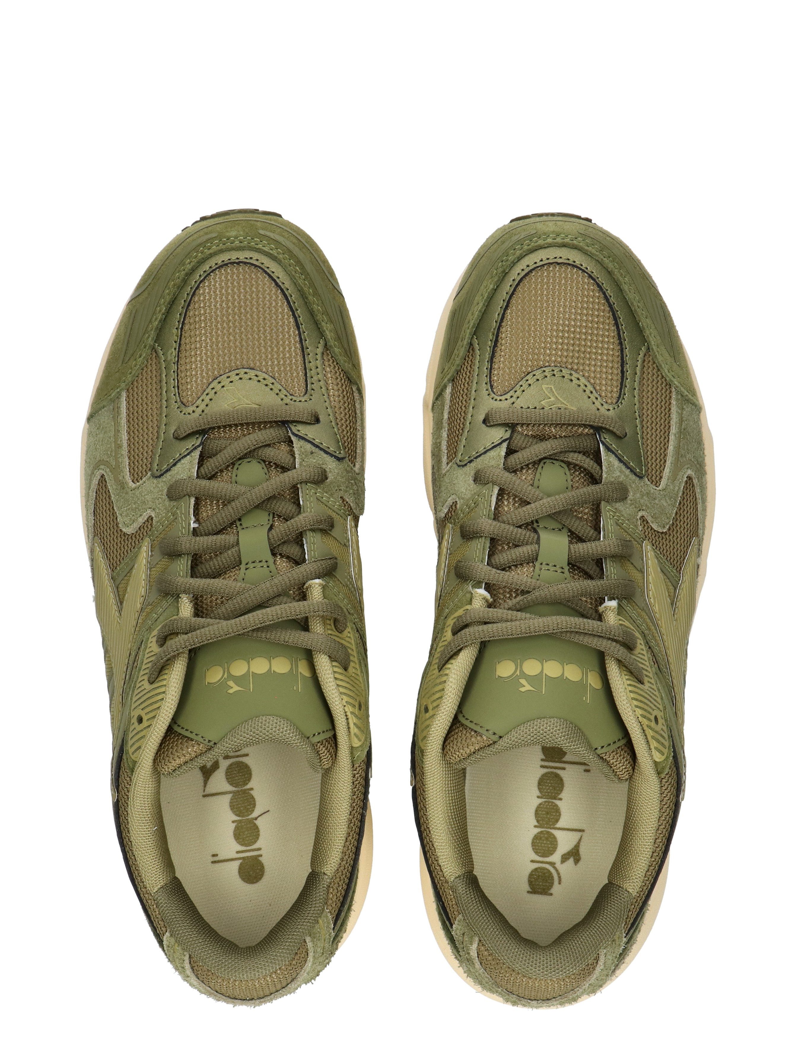sneakers, olijf, netting, veters, sport