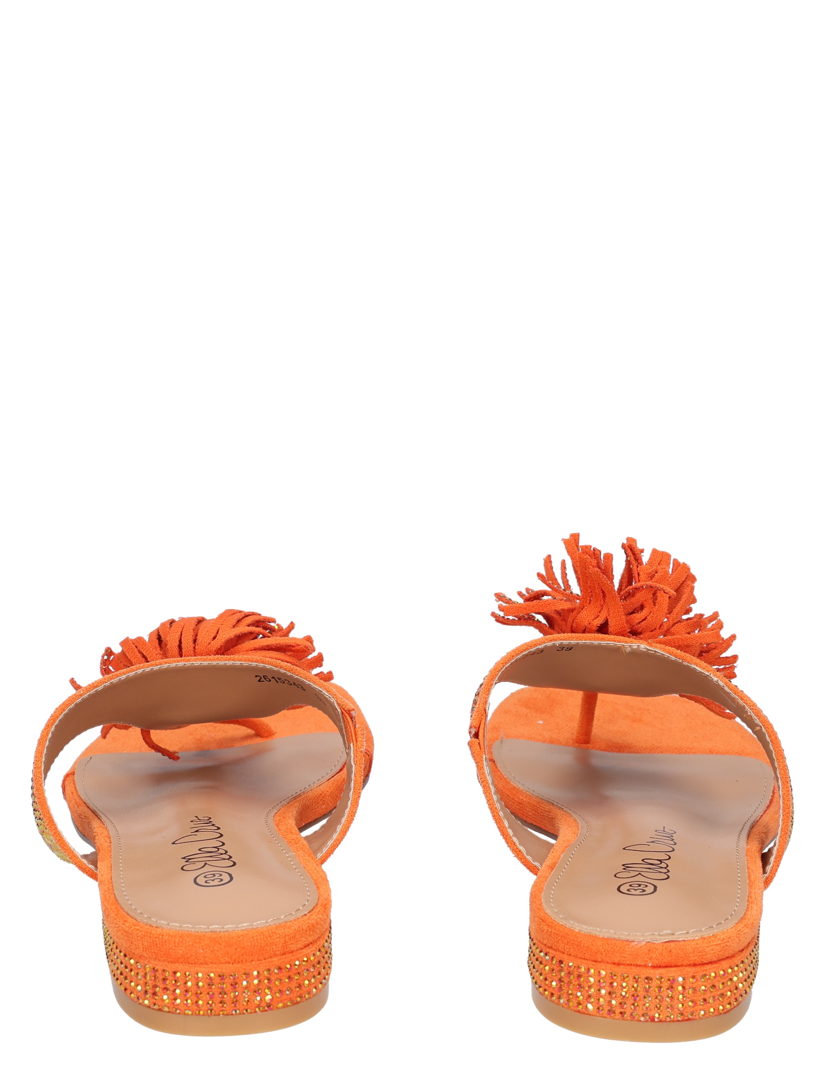sandalen, oranje, fringe, glazen band, sandalen met fringes