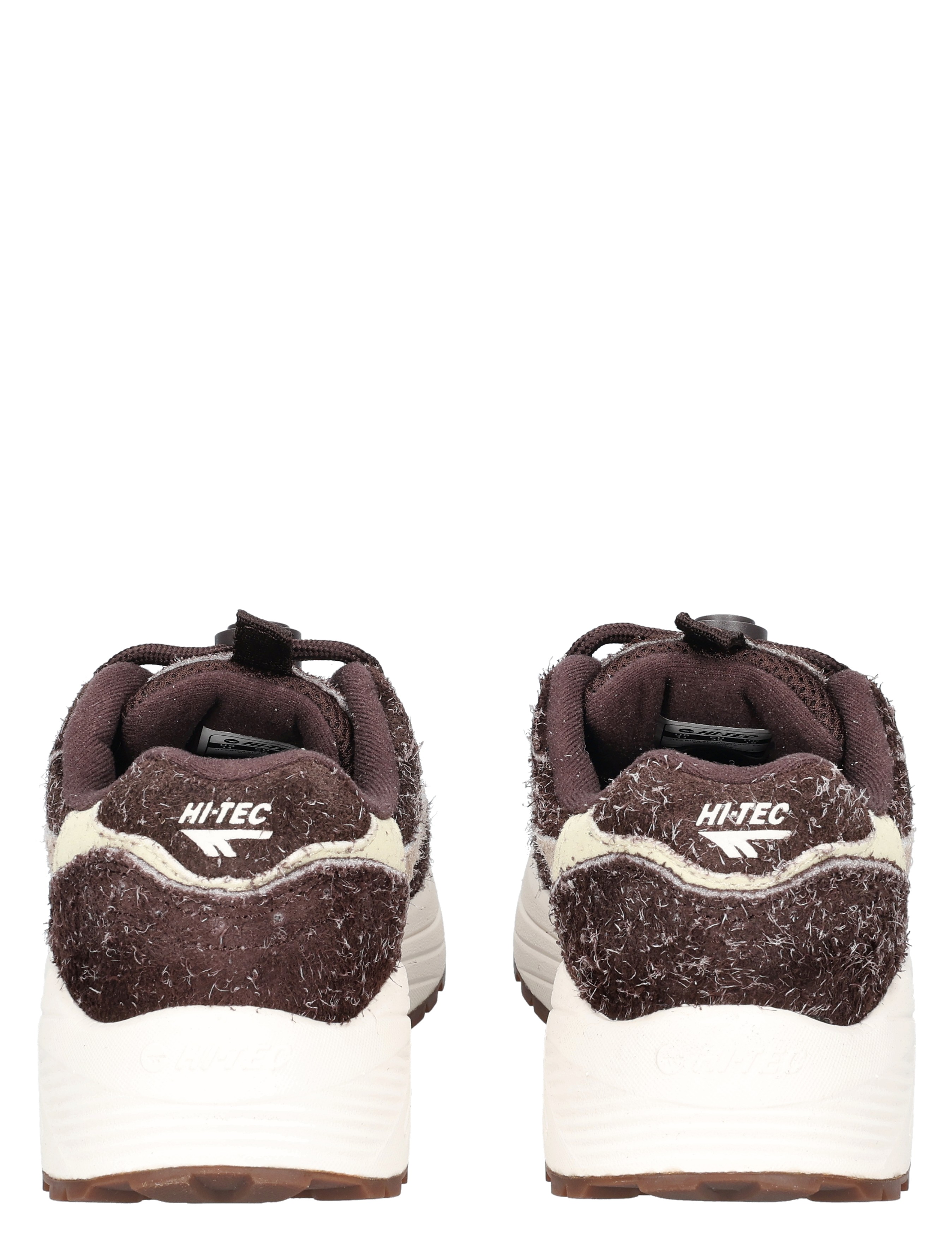 sportieve sneakers, loper, bruine schoenen, vacht/textuur, veterzool