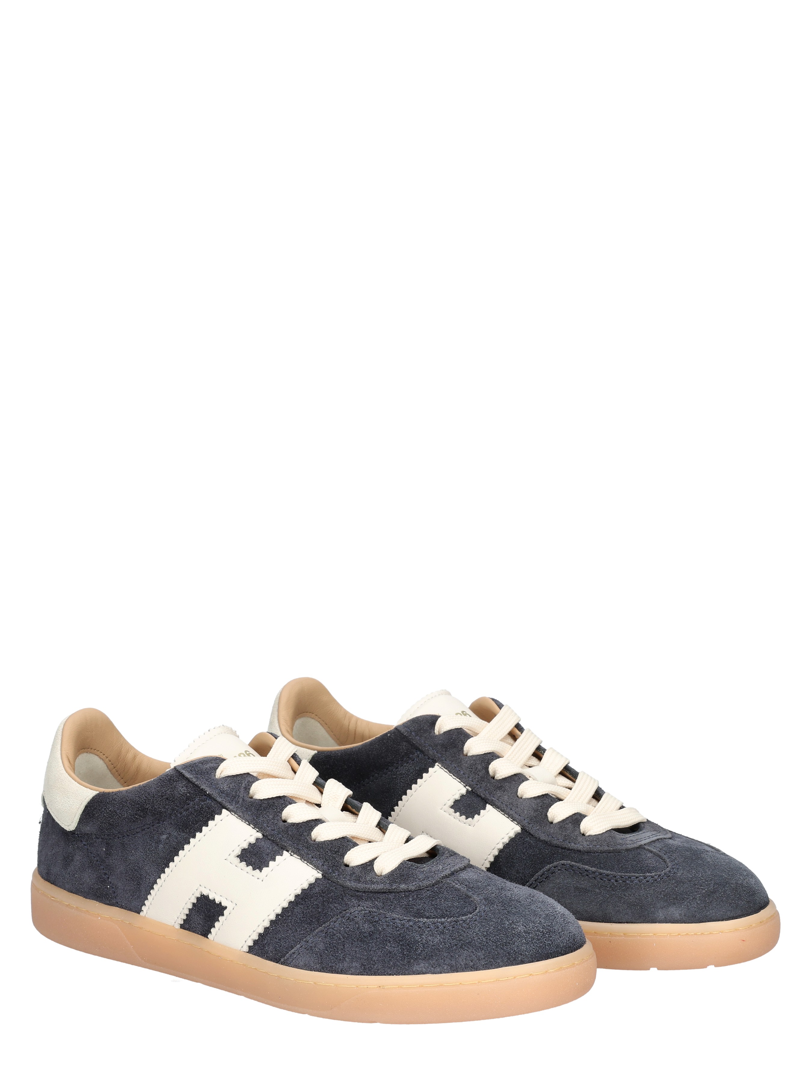 sneakers, suede, navy, white-logo, gum sole