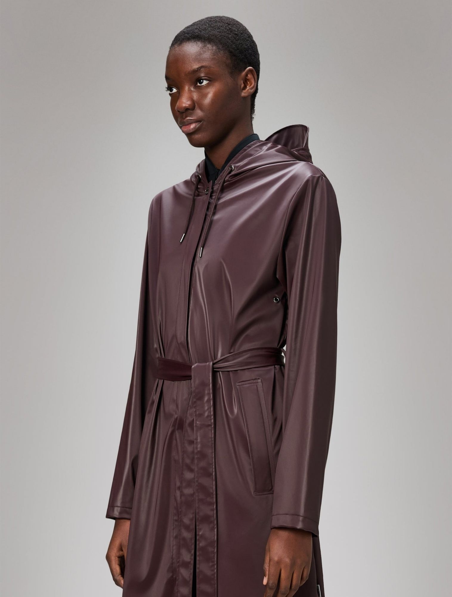 Rains - A-Line Longer W Jacket W3 Depth Bordeaux - Dames - Jassen en Jacks - 48325_42_4