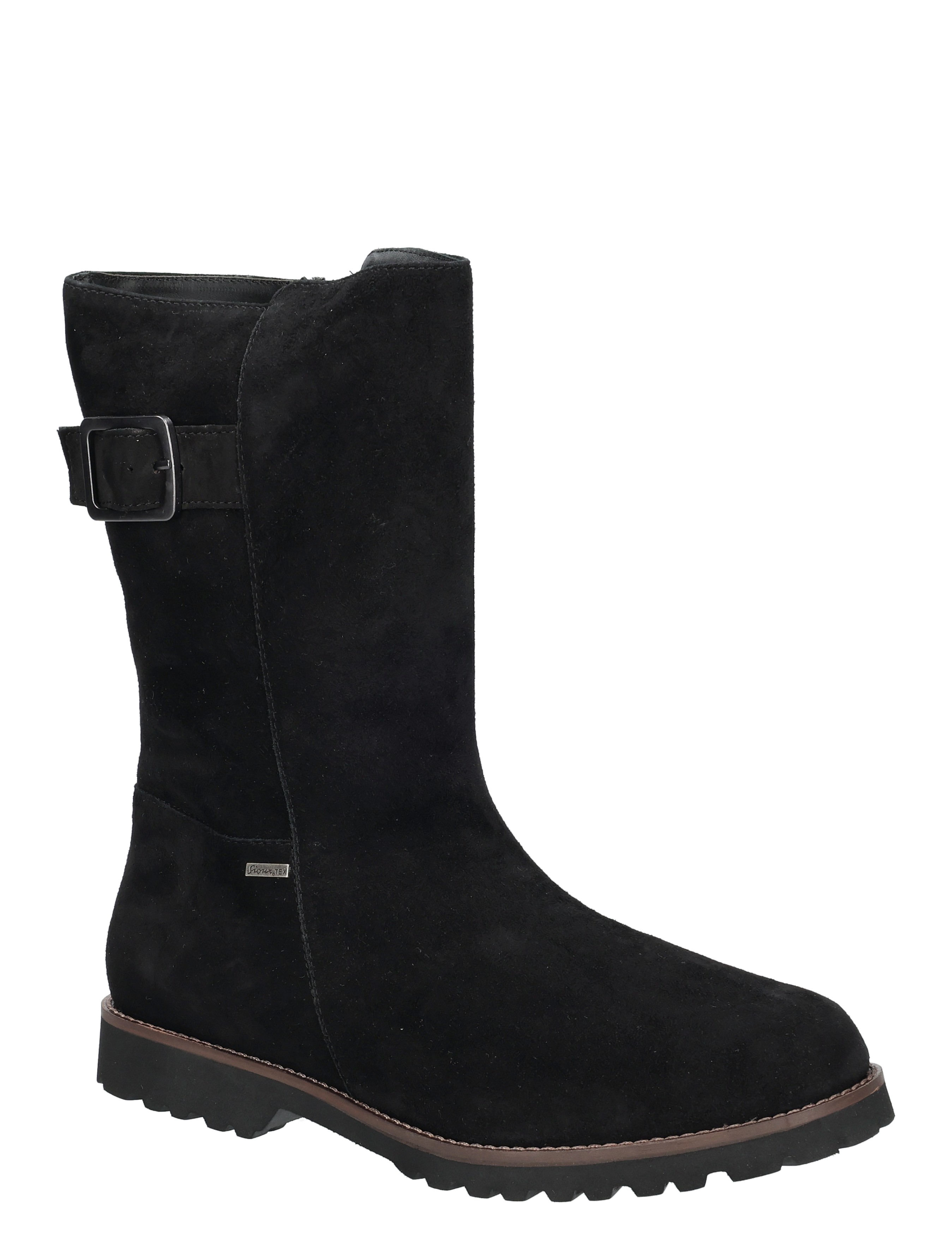 laars, midlanglaar, suede, zwart, enkelhoog