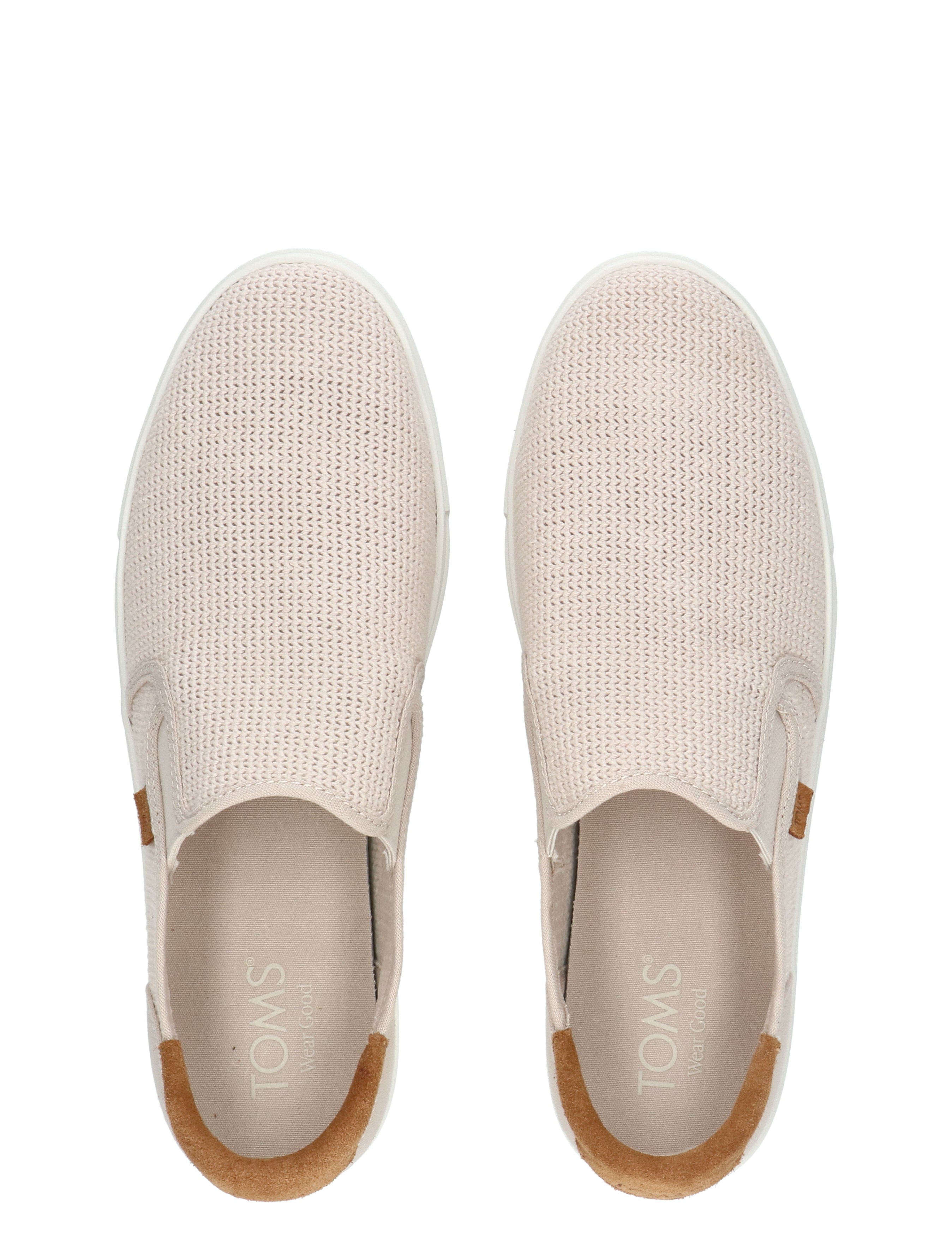slip-ons, brede, tricot, neutrale kleur, canvas