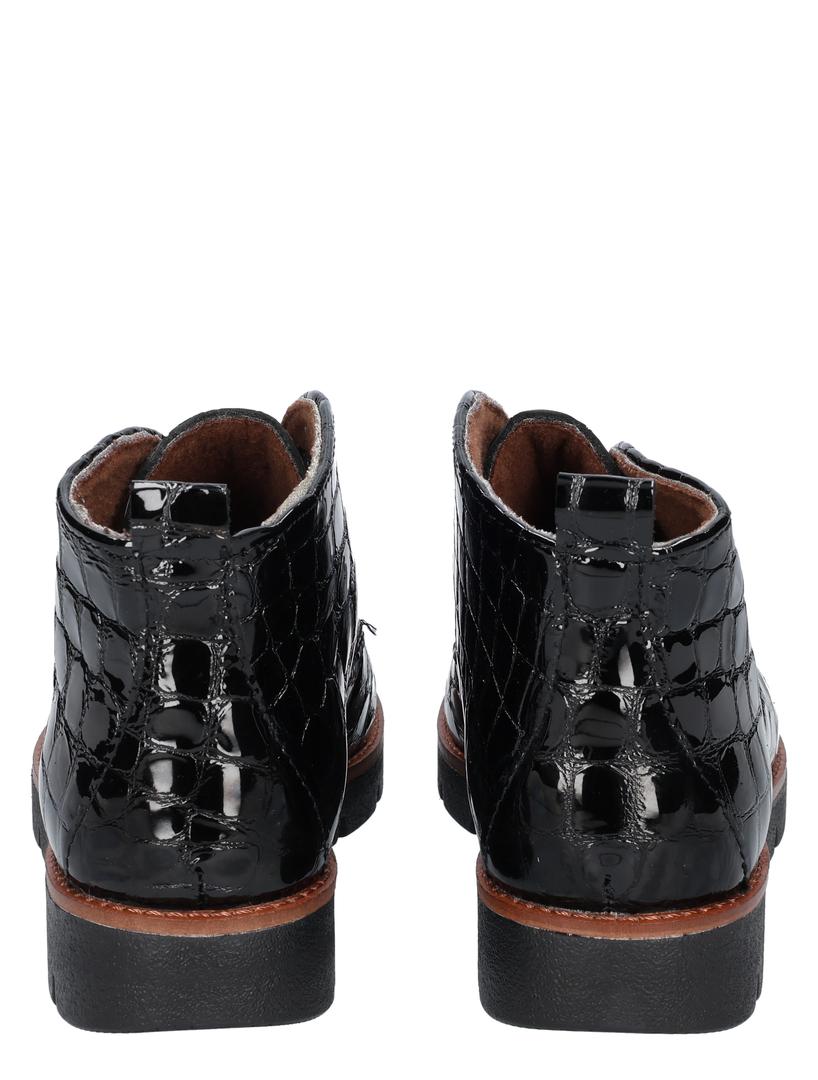 baas boots, letonker, glanzend patent, croco patroon, luxe enkelhoge boots