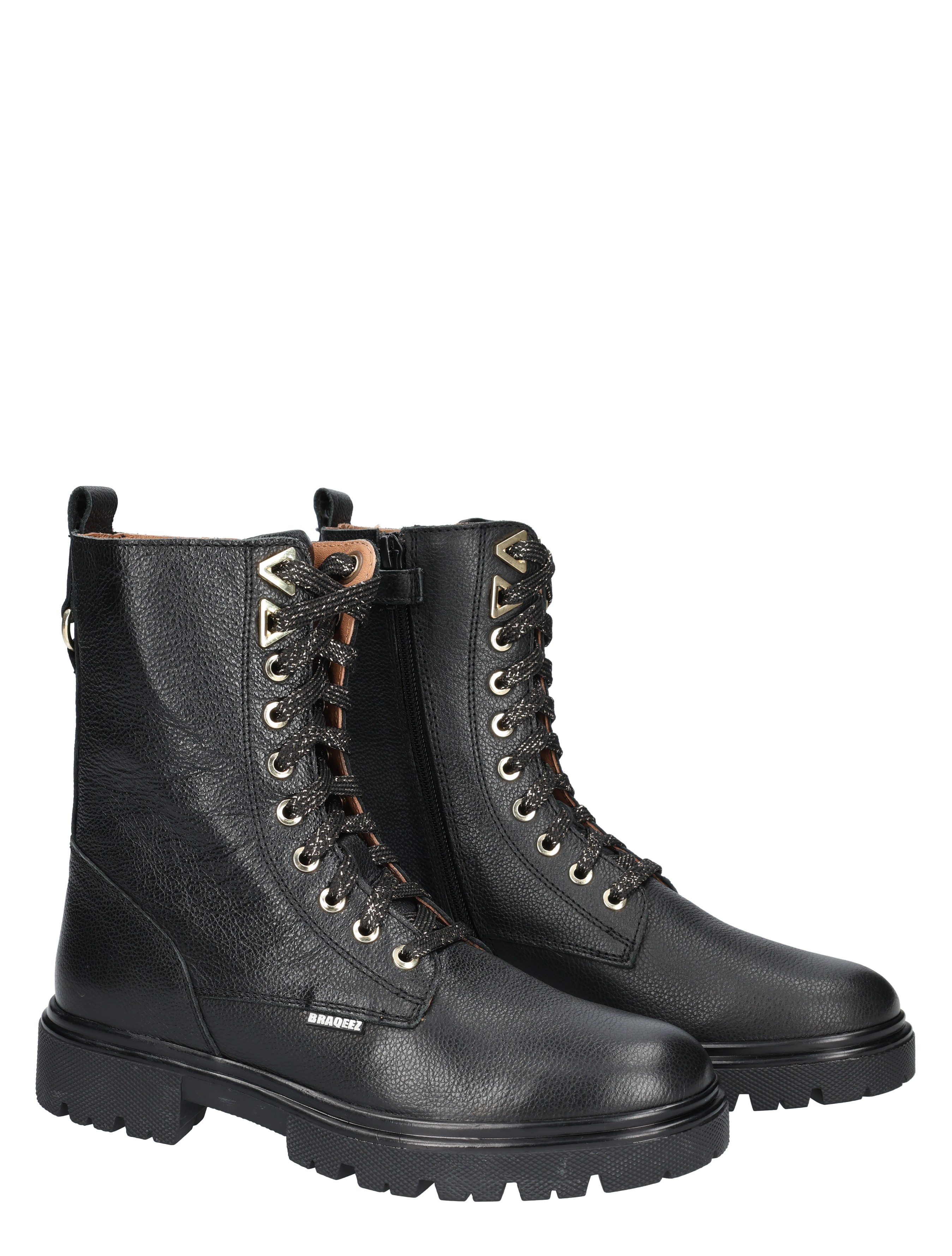 Braqeez - Mave Moxie Black - Meisjes - Veter Boots - Boots - 49452_11_5