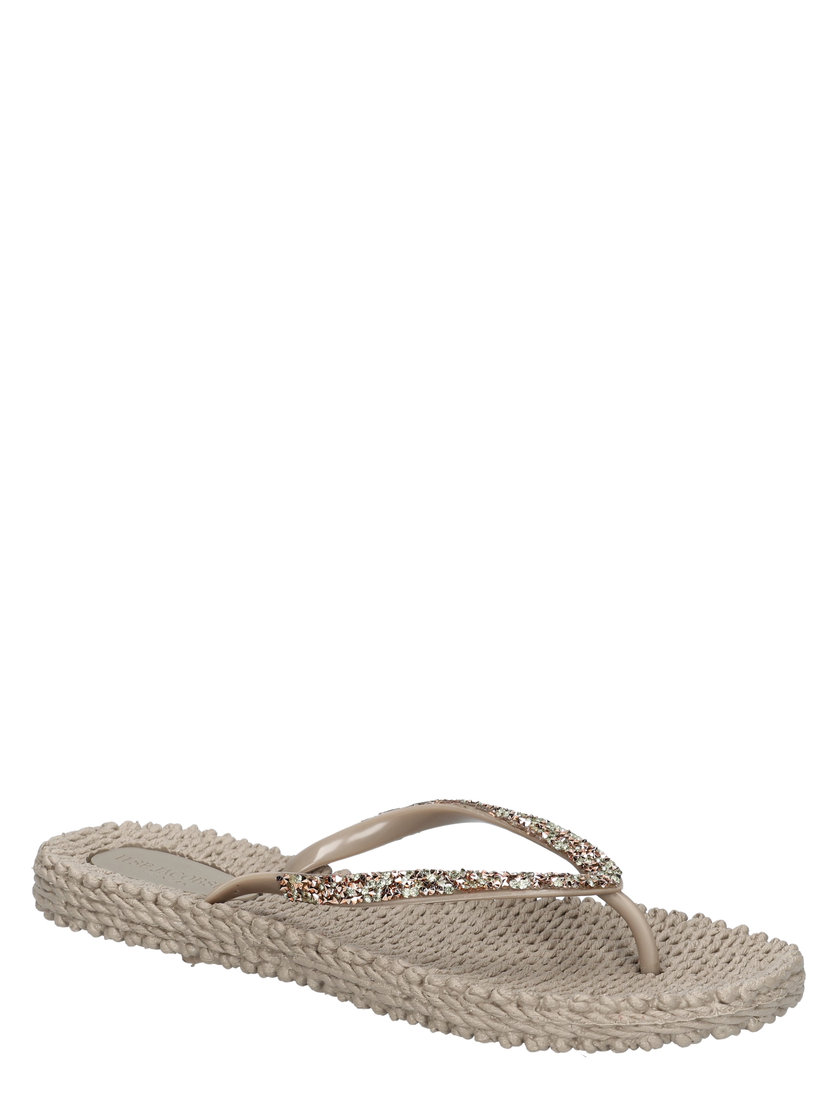 zandkleur, strap sandal, kunststof band, glitterband, zonedesign