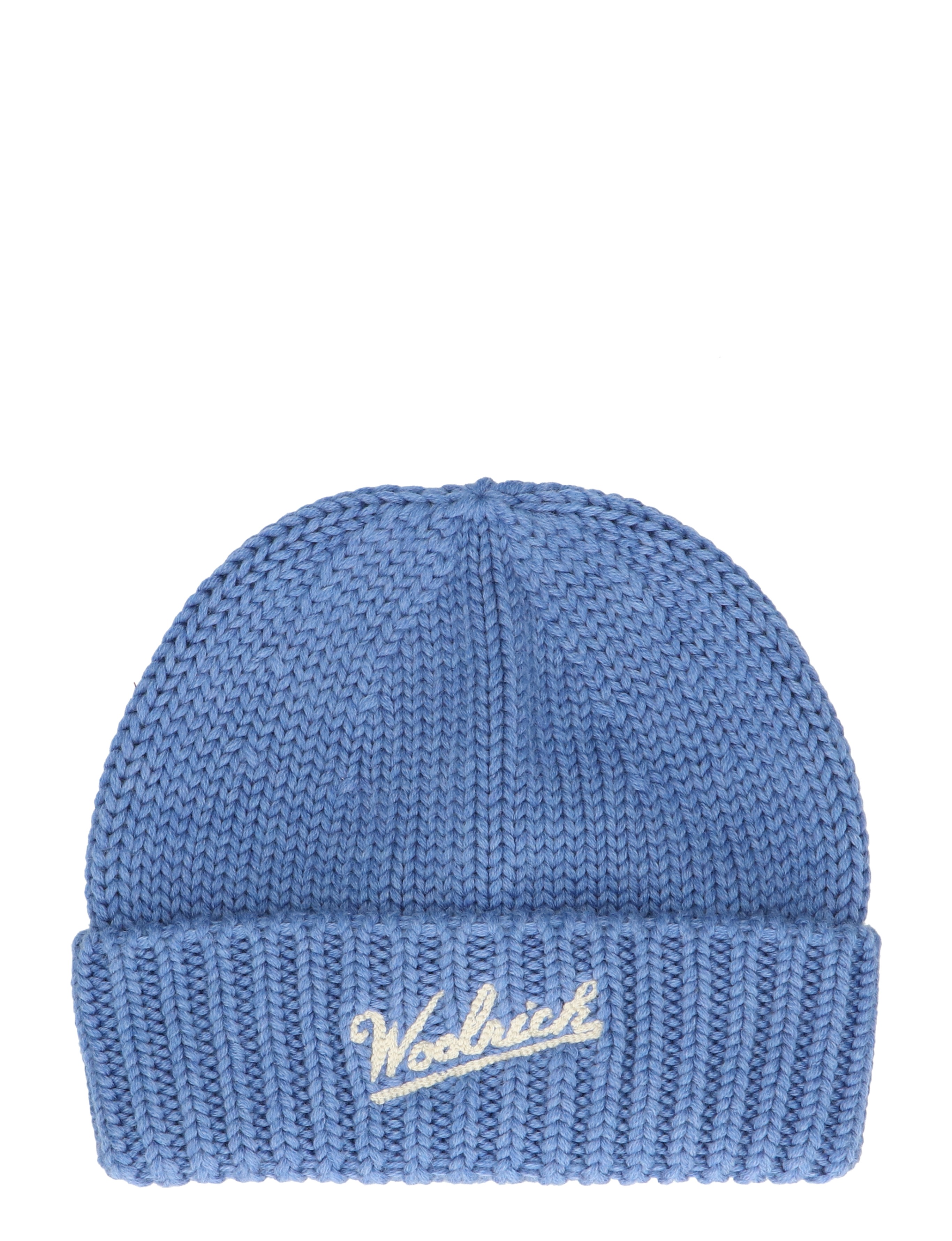 Woolrich - Wool Logo Beanie 3017 Marine Blue - Heren - Mutsen - 48315_03_1