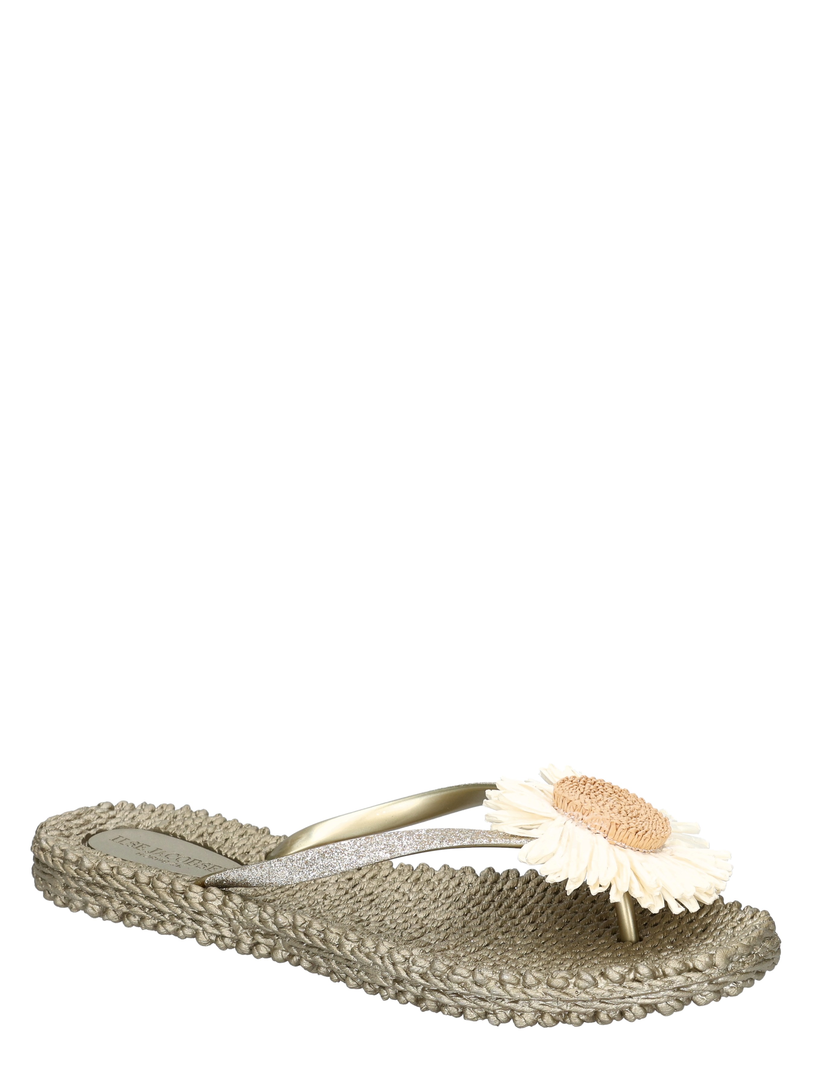 slipper, wedge, zeem, enkele bloem, sandalen