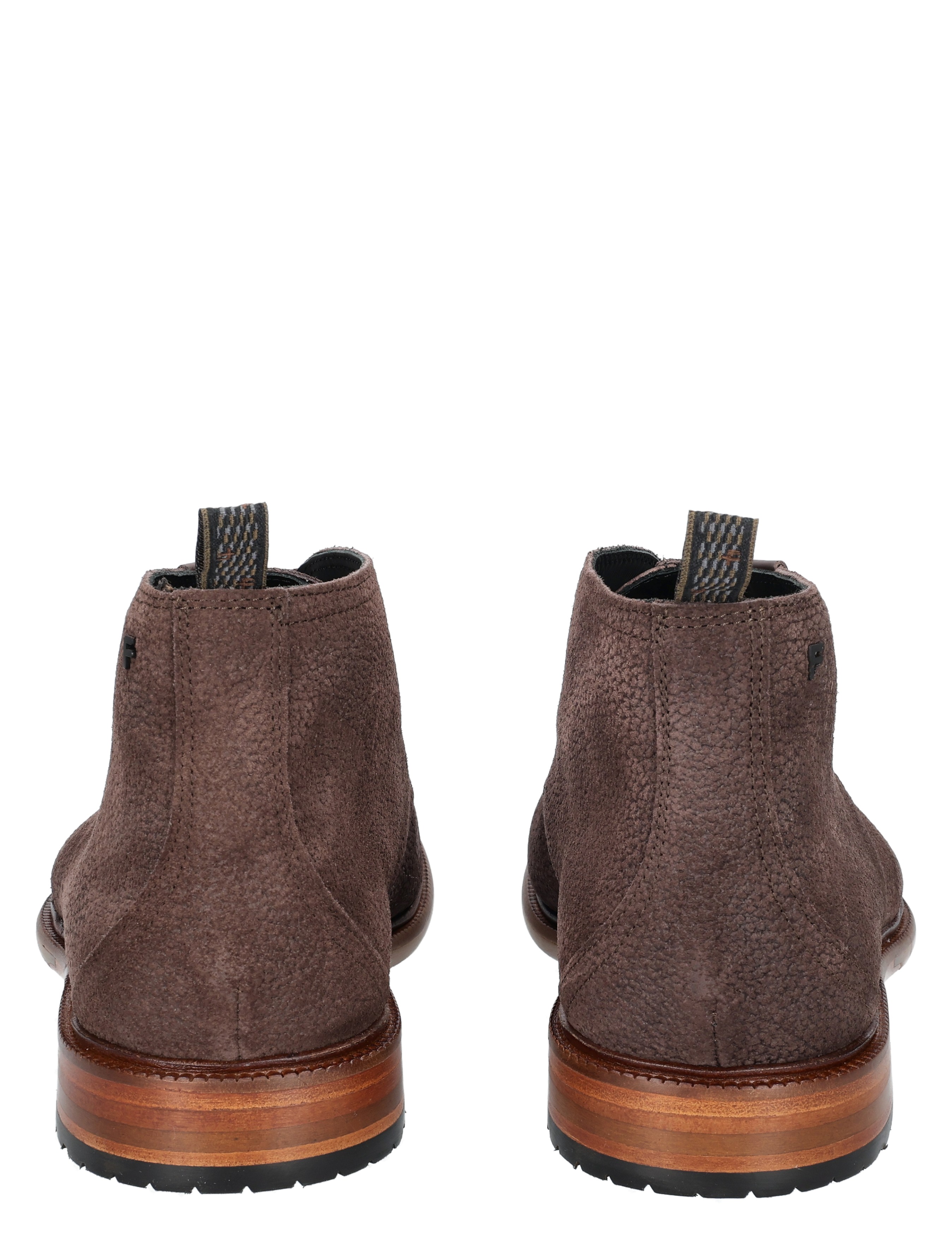 bruin, enkellaarsjes, suede, lederen zool, treklus