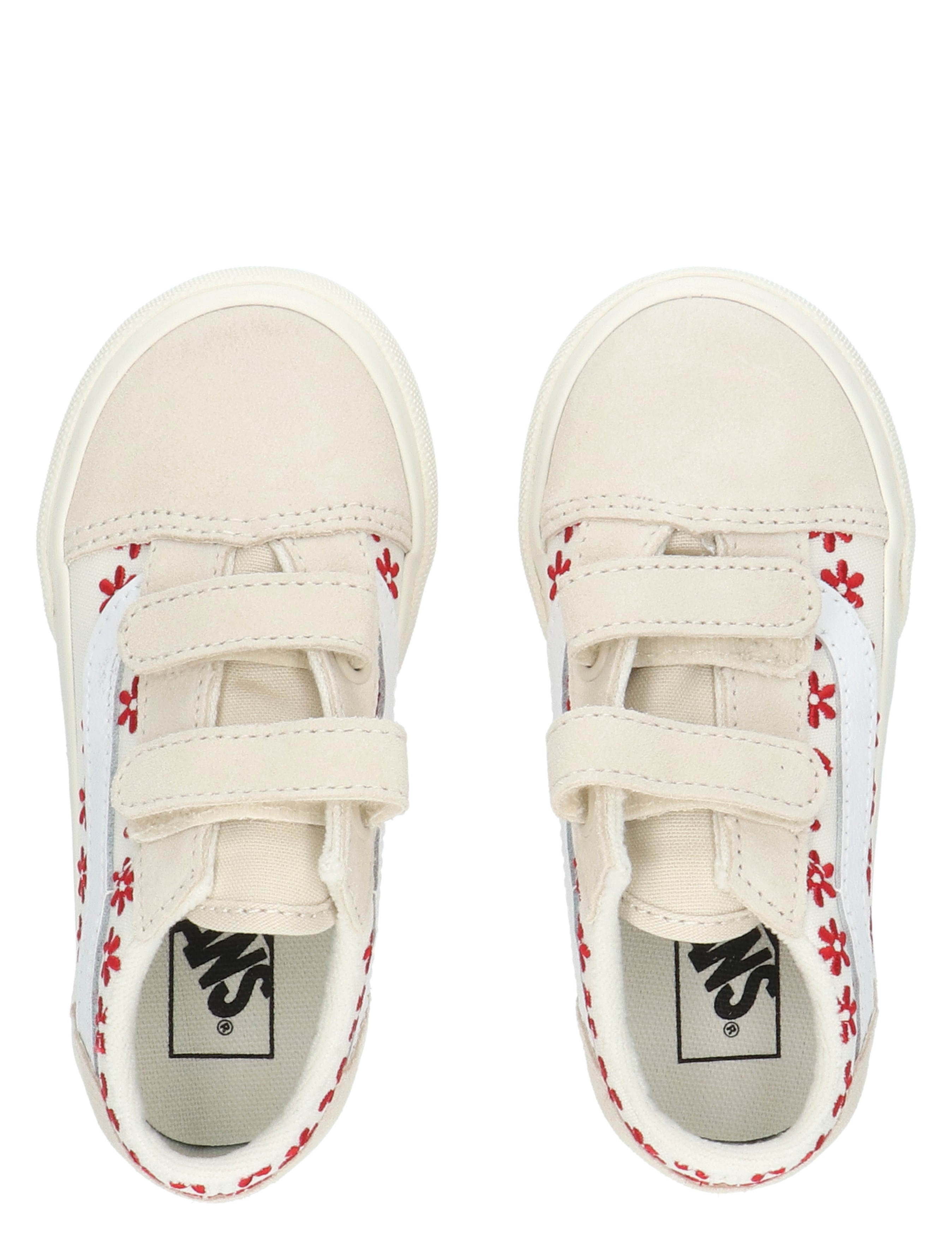 Vans - Old Skool V VN000CTG IZQ1 Racing Red - Meisjes - Lage Sneakers - Sneakers - 49801_74_7