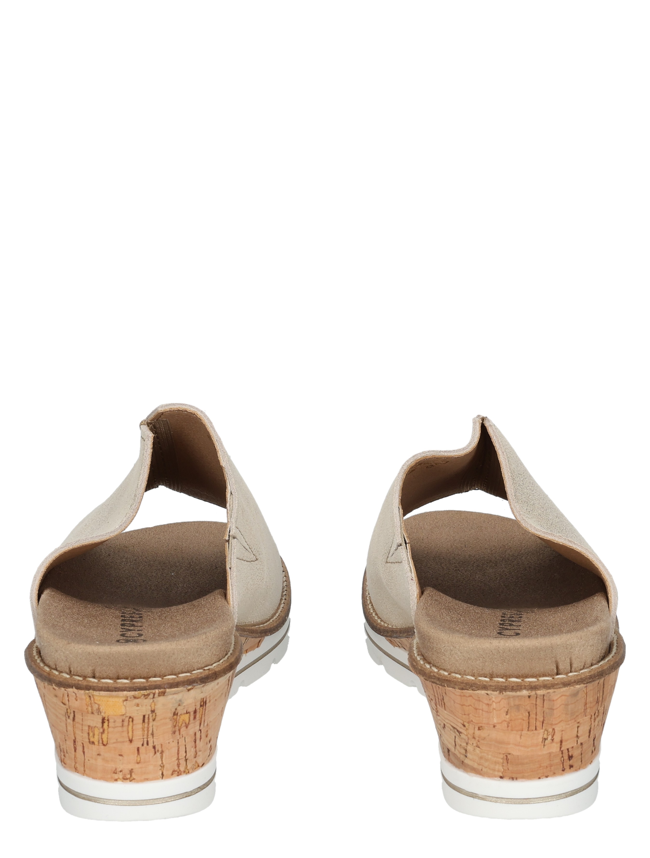 muiltjes, sandalen, slippers, leren voetbed, cilinder kurkzool