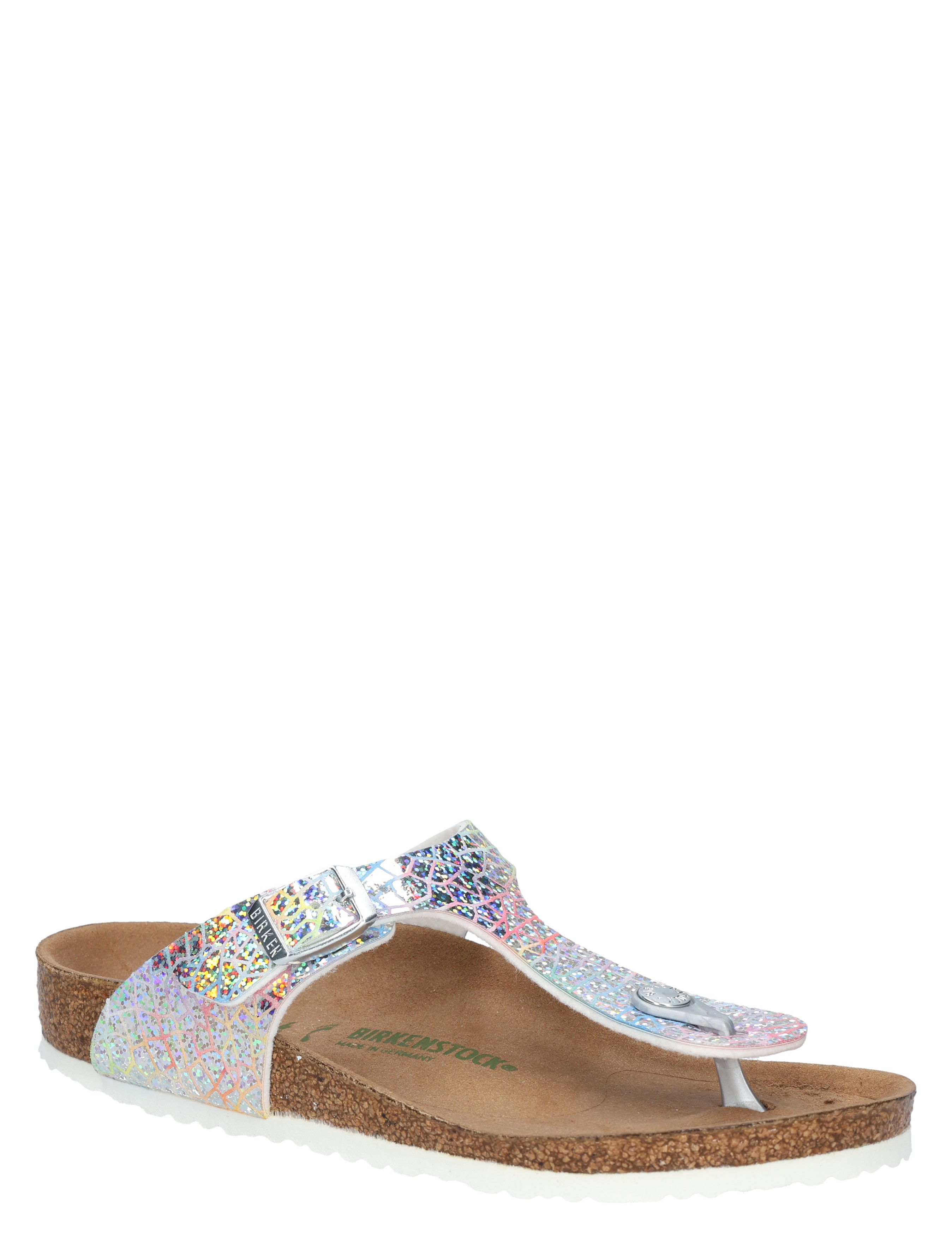 Birkenstock - Gizeh Kids Flasy Silver Birko-Flor Narrow - Meisjes - Sandalen - 49612_54_5