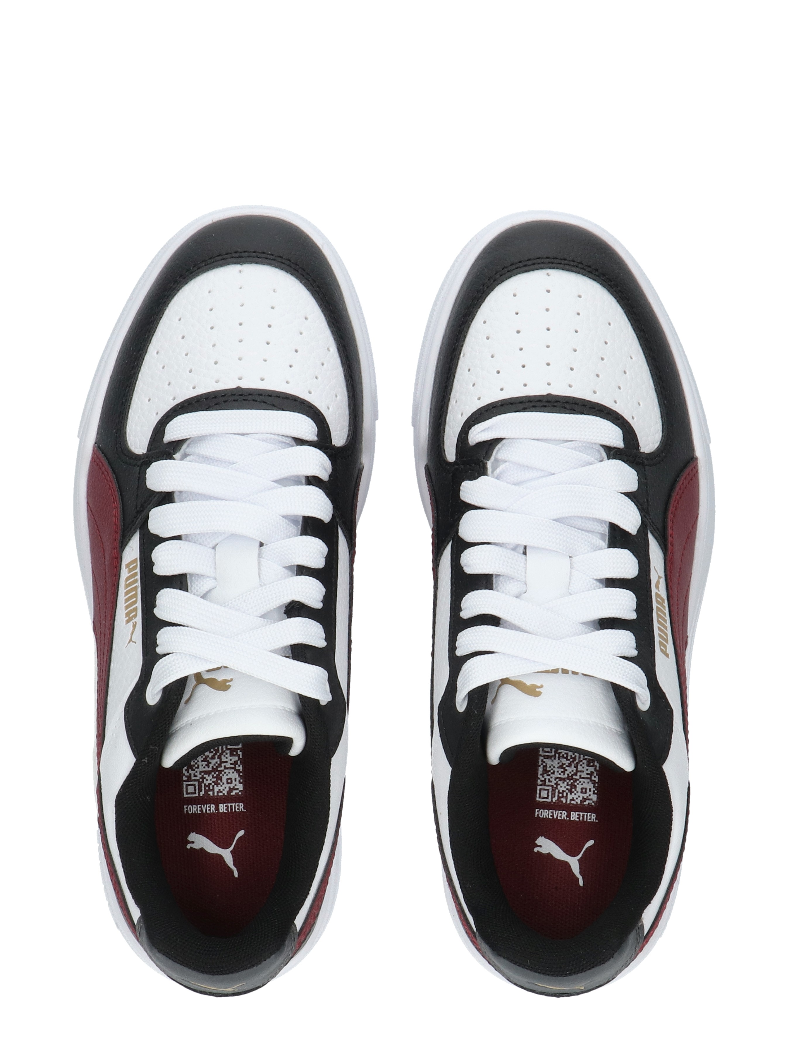 sneakers, tweede paar, witte schoen, zwarte overlays, rood accent