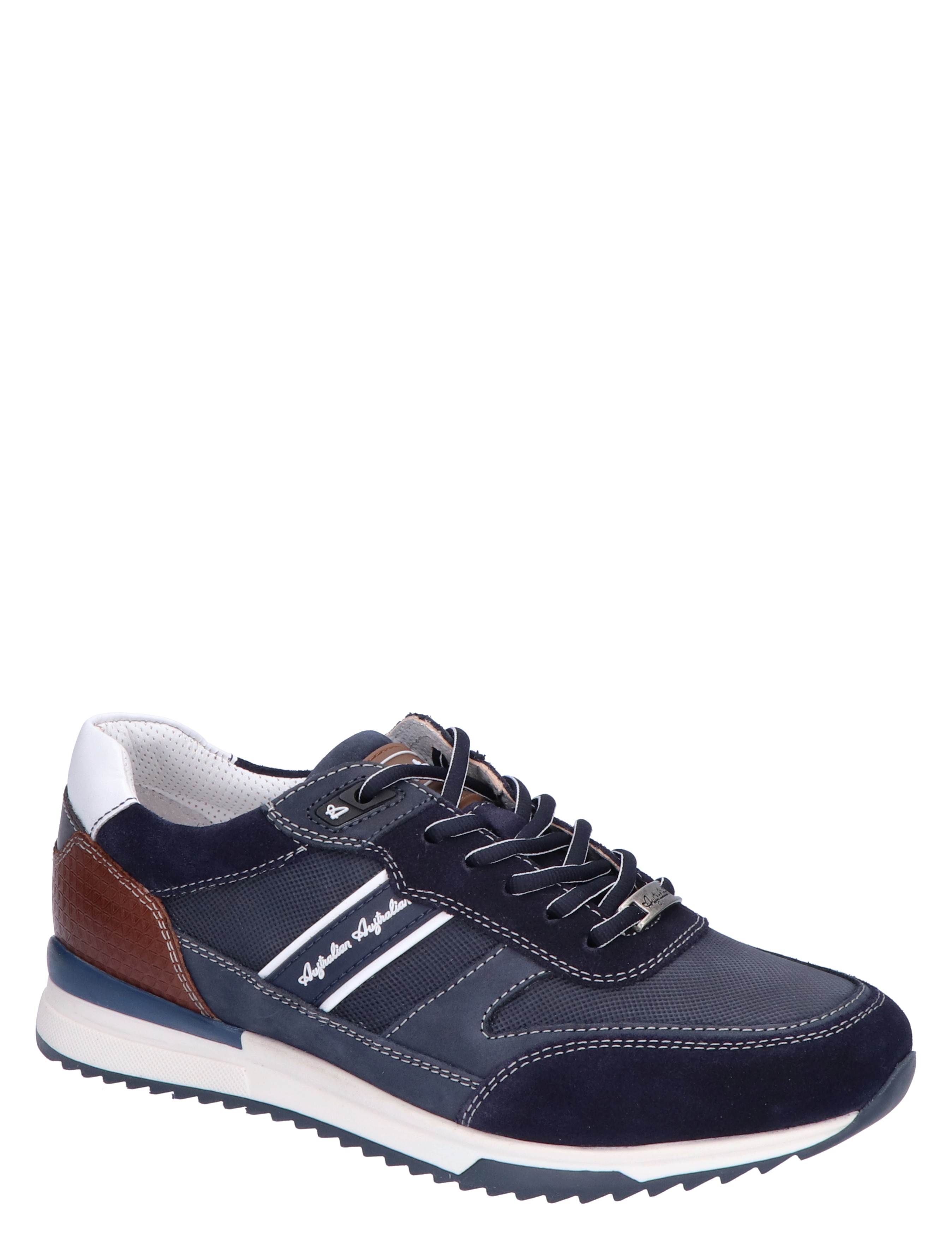 Australian - Filmon Mid Blue Cognac G-Wijdte - Heren - Veterschoenen - Casual Veterschoenen - Lage Sneakers - Sneakers - 44113_33_3