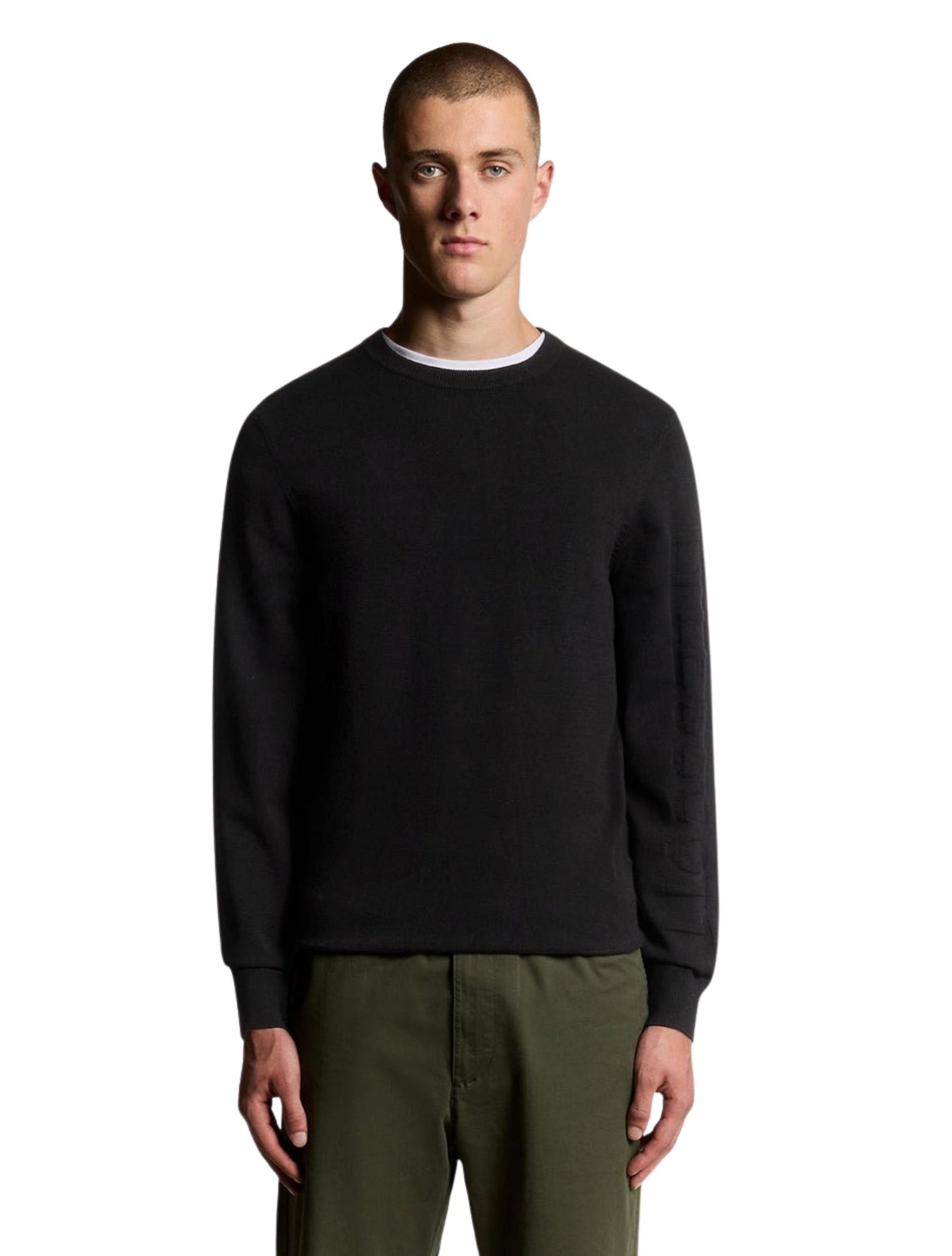 Lyle and Scott - Mesh Crew Neck Jet Black - Heren - Truien & Sweaters - 48541_11_2