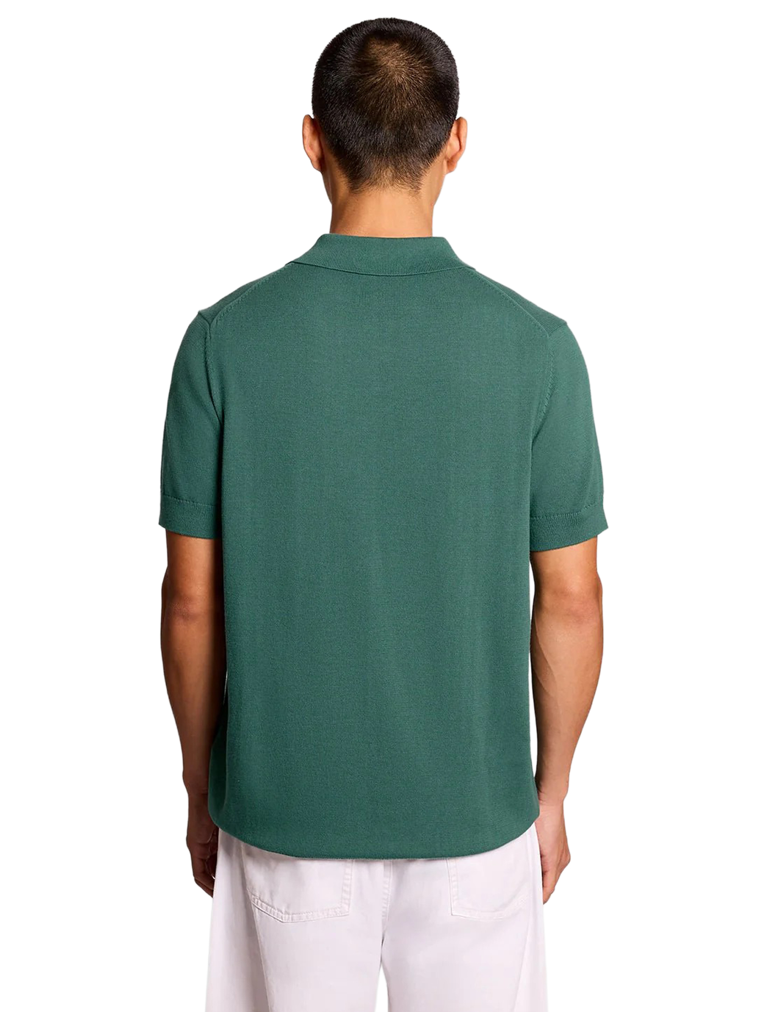 Lyle and Scott - Short Sleeve Knitted Polo Everglade - Heren - T-Shirts & Polos - 49954_66_3