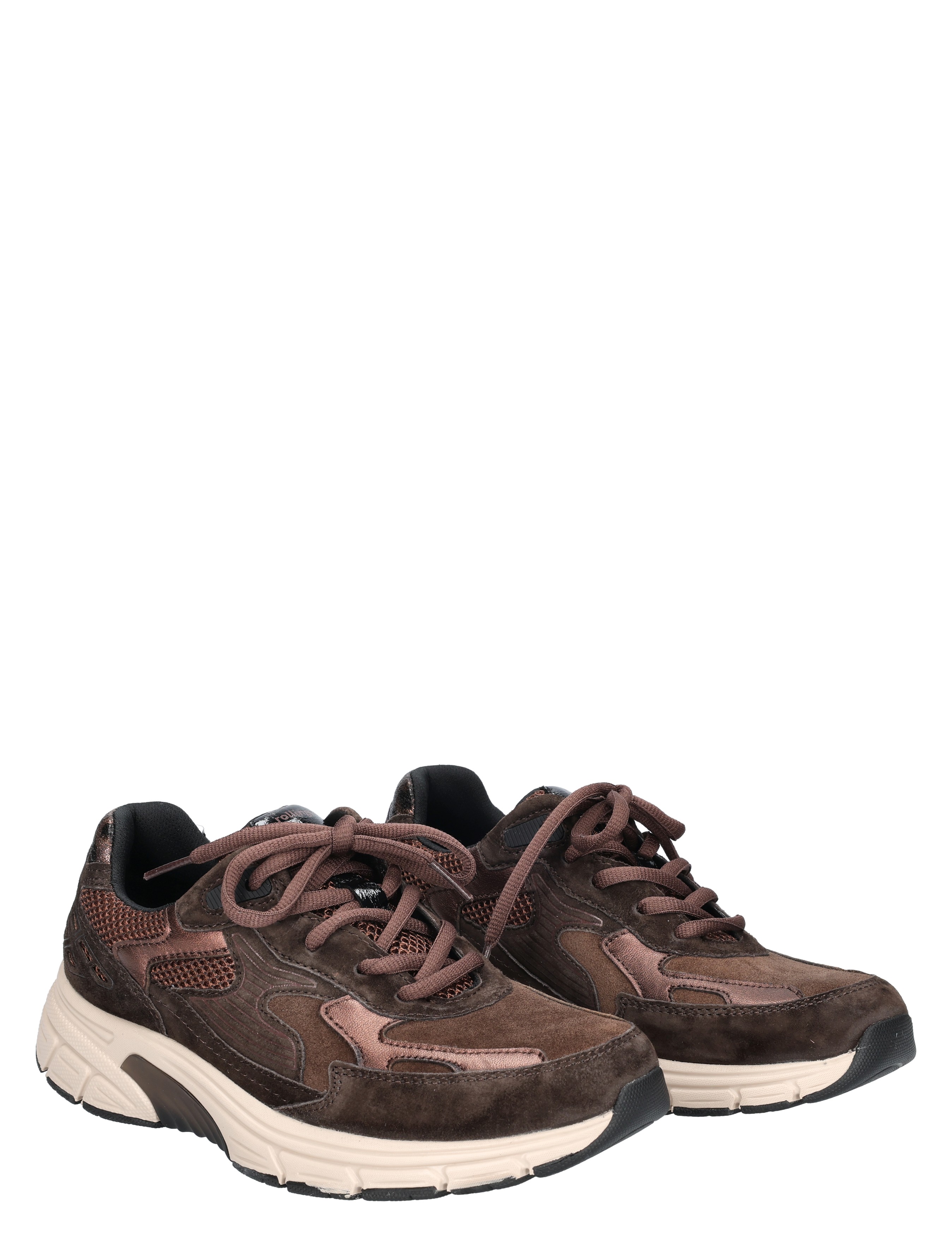 sneakers, donkerbruin, suède, wobble zool, sportieve schoen