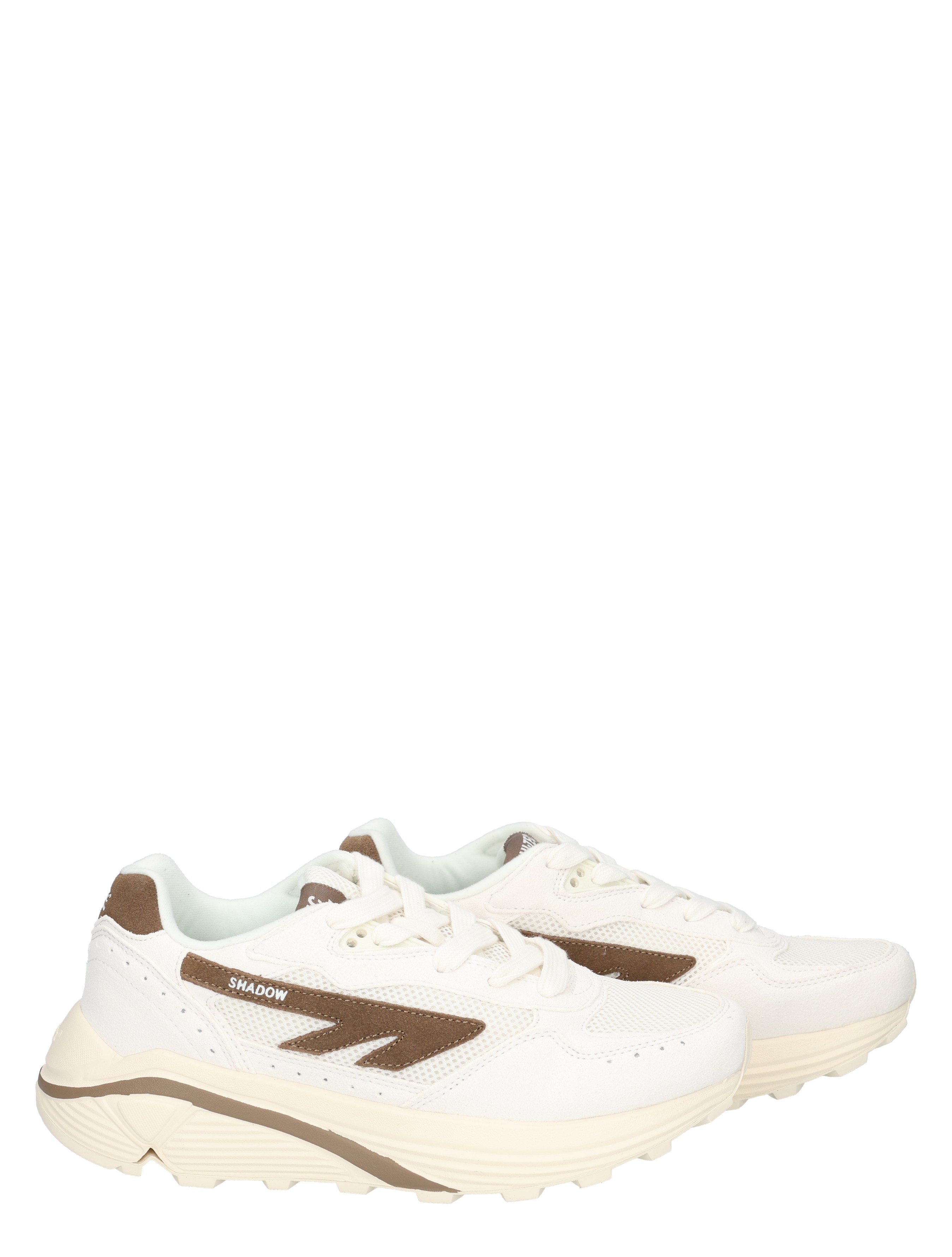 sneakers, witte schoenen, brown accenten, dikke zool, casual schoen