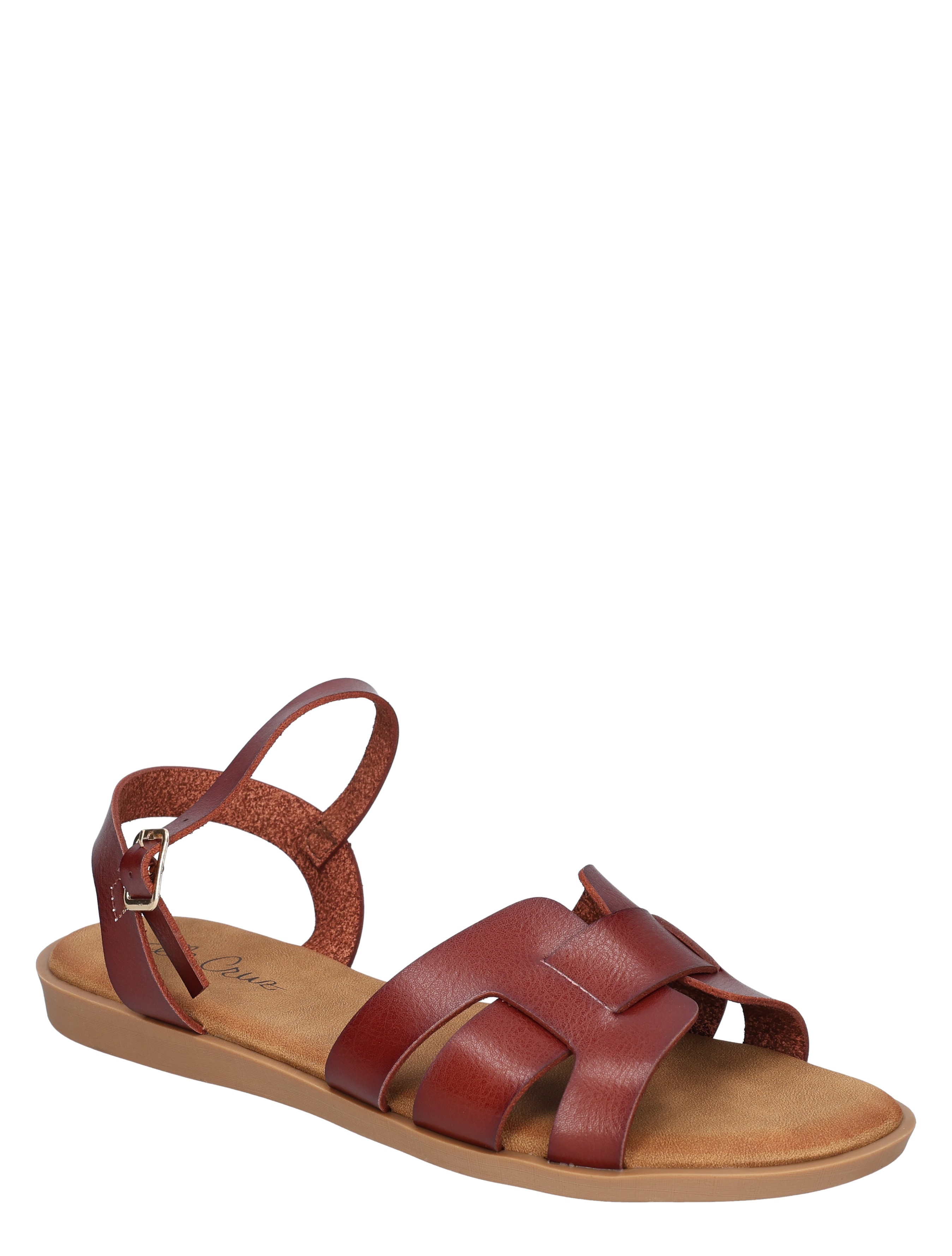 sandalen, bruine sandaal, leren, open teen, sleehakvrijtag