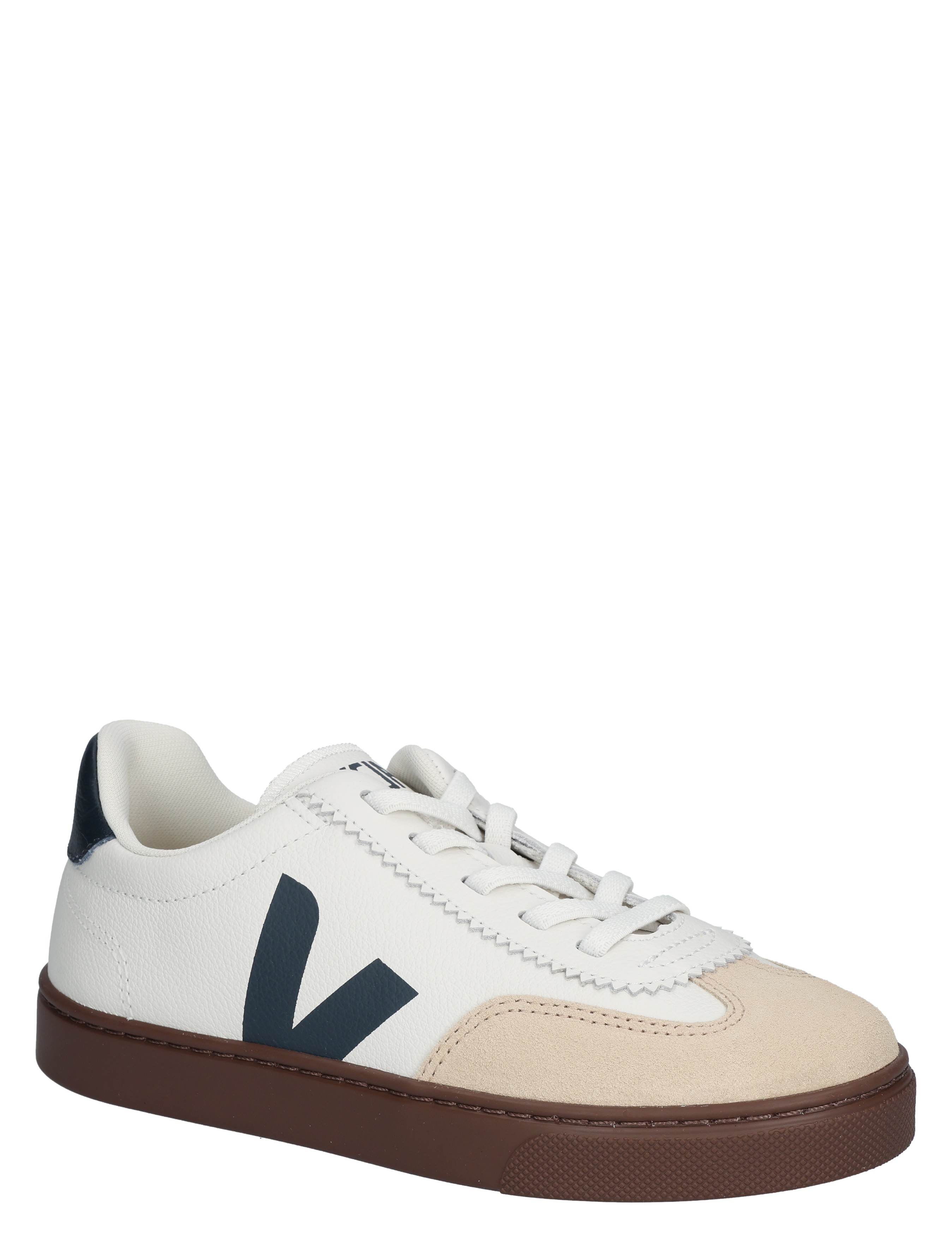 Veja - Small Volley Kids Leather SI2021013C White Nautico Bark - Meisjes - Lage Sneakers - Sneakers - 48211_83_3