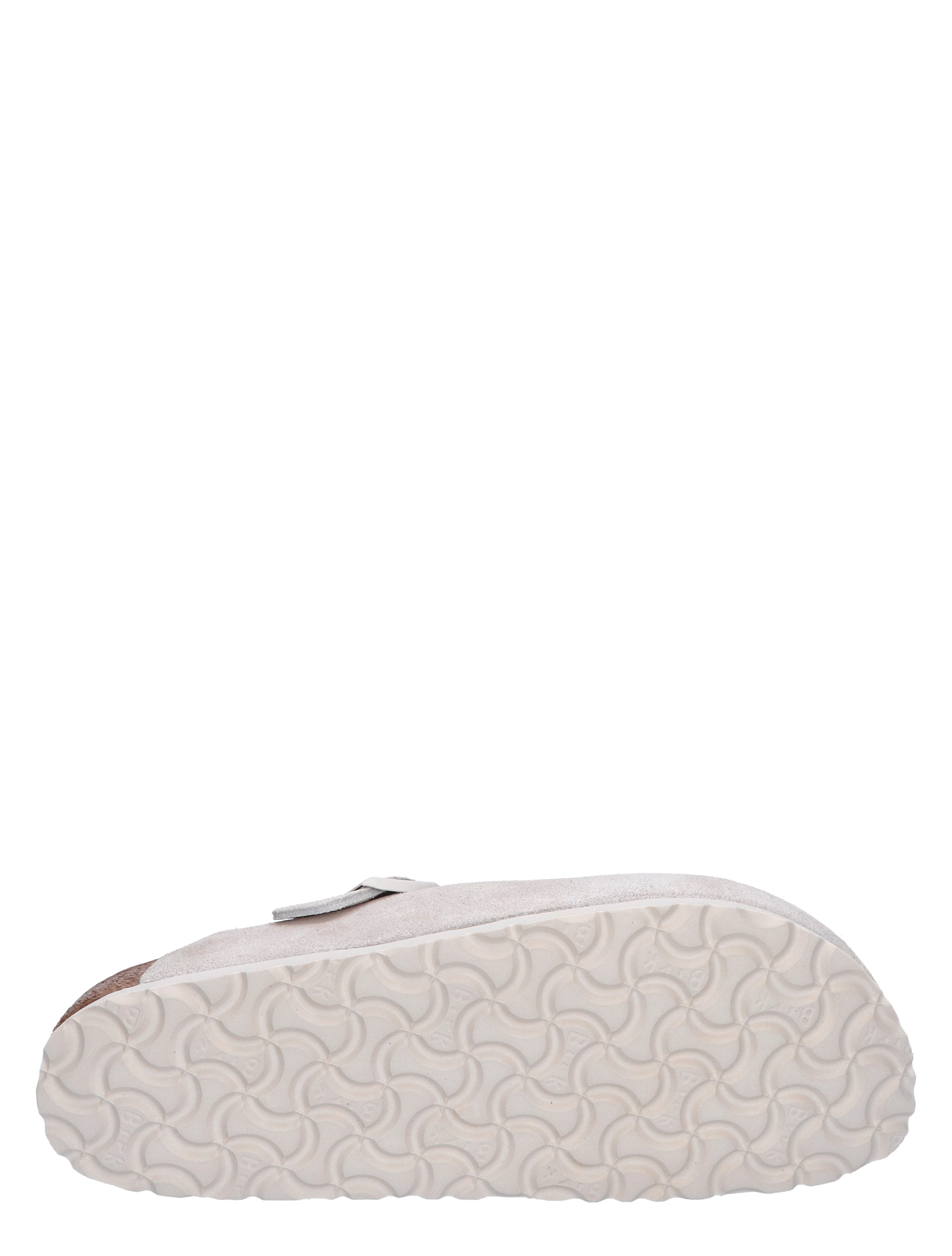 Birkenstock - Boston Women Antic White Suede Narrow - Dames - Slippers - 44667_77_7