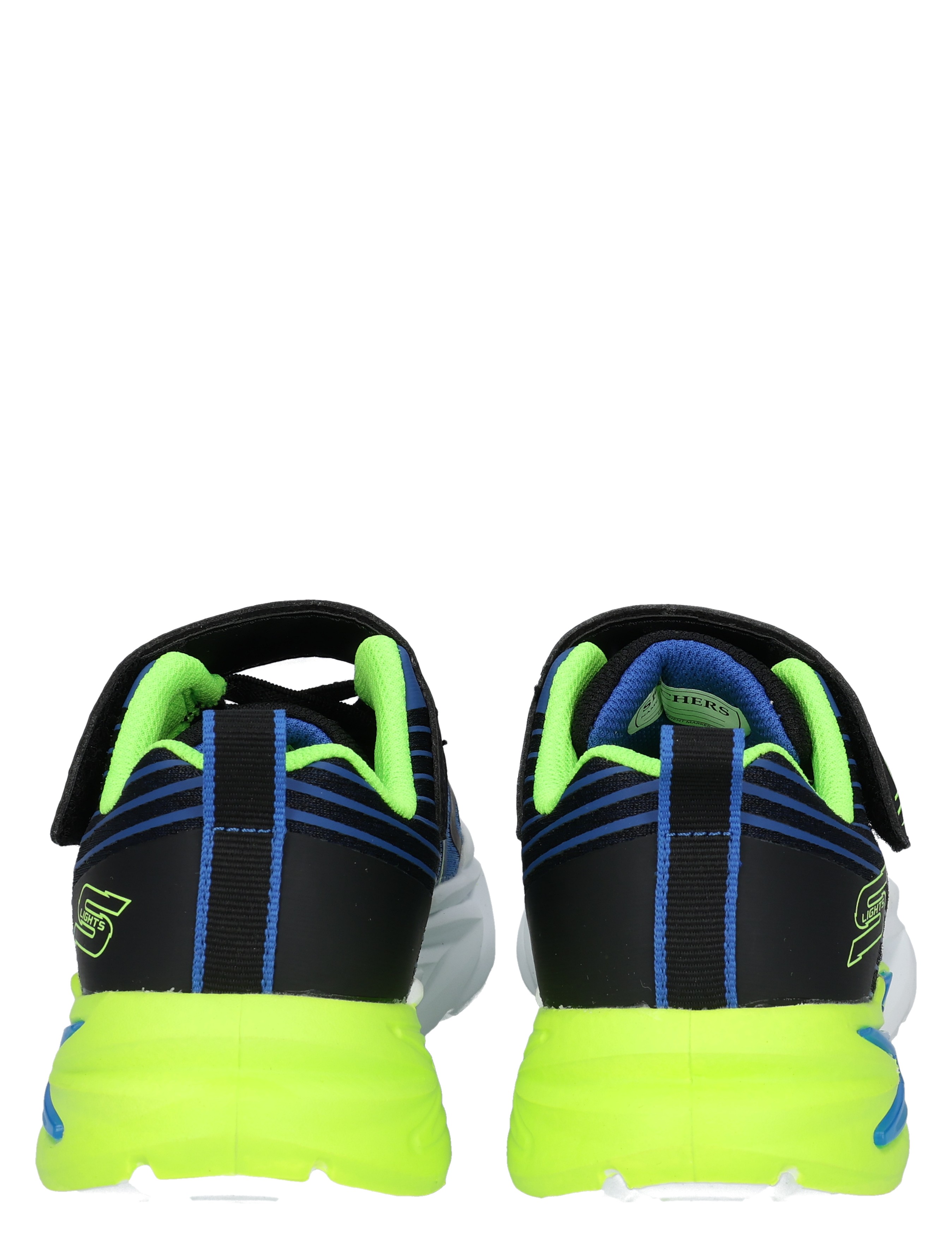 sneaker, sports shoe, neon groen, blauwe accenten, midsole