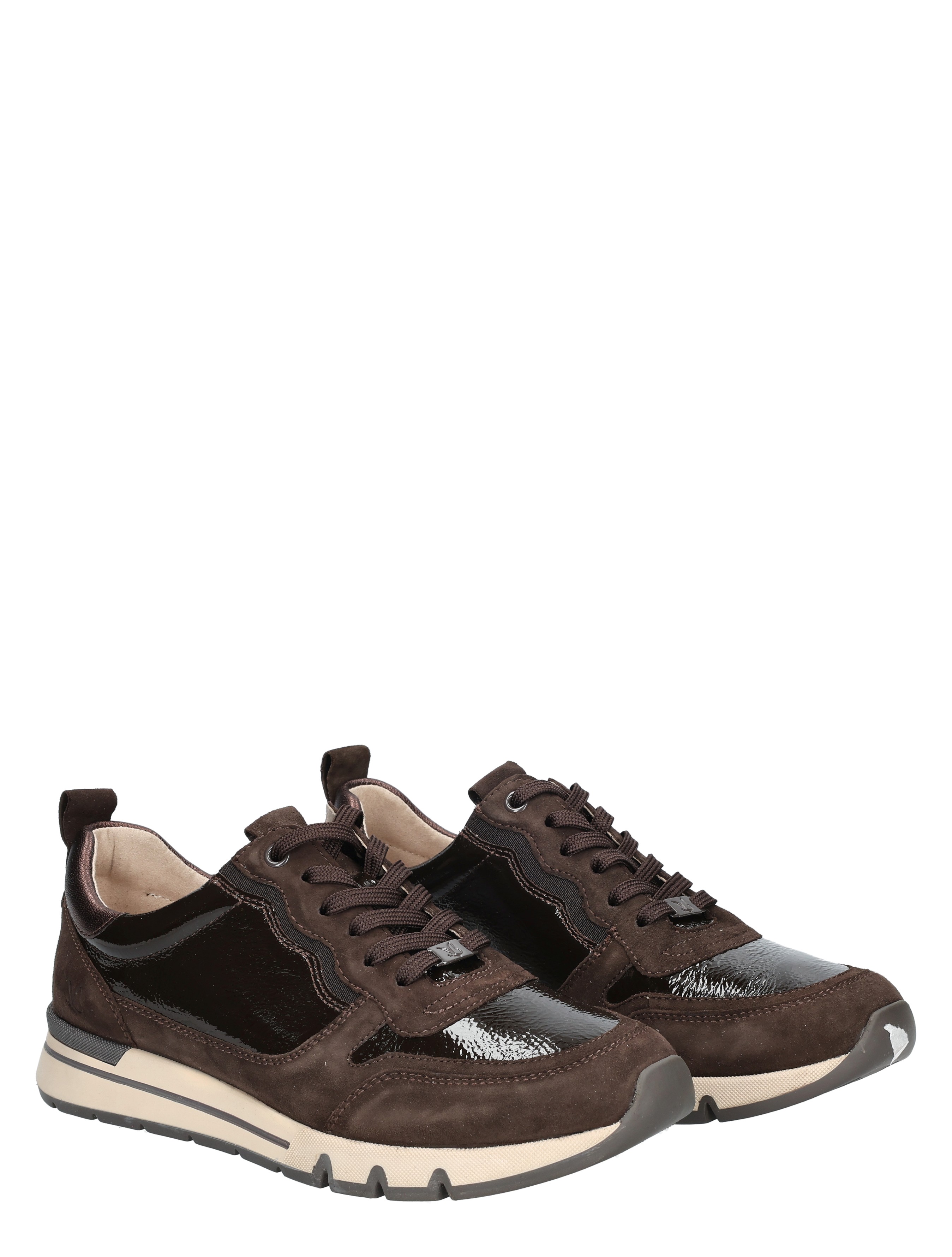 sneakers, donkerbruin, suede, lakleer, inzet zooloofdeling