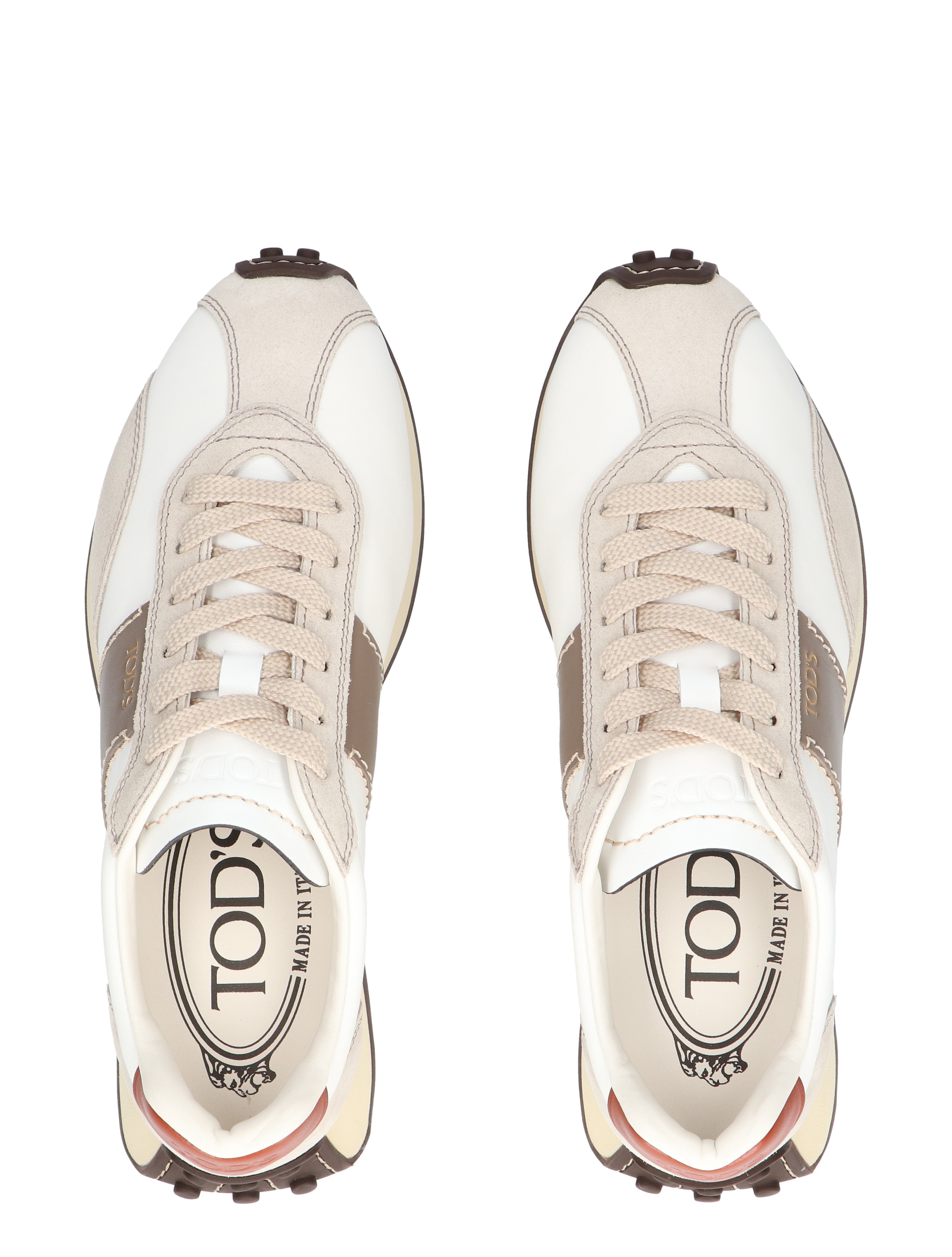 Tods - T Vintage Sneakers in Leather White Brown - Sneakers - Dames - Lage Sneakers - 48406_82_7