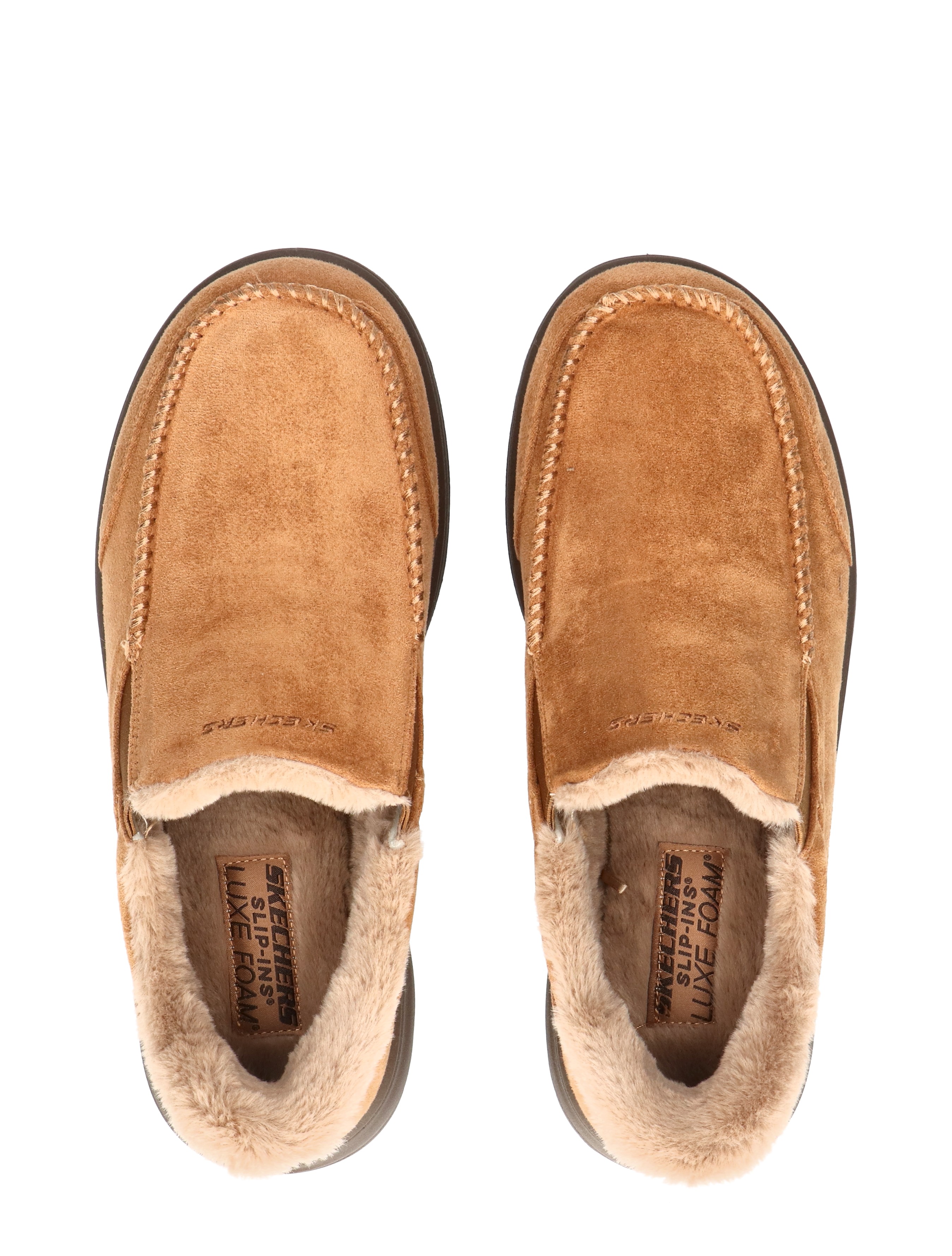 slippers, mocassins, suede, tan, shearling
